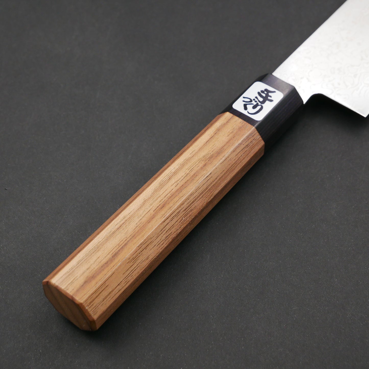 AUS10 ダマスカス 三徳 ウォールナット八角柄