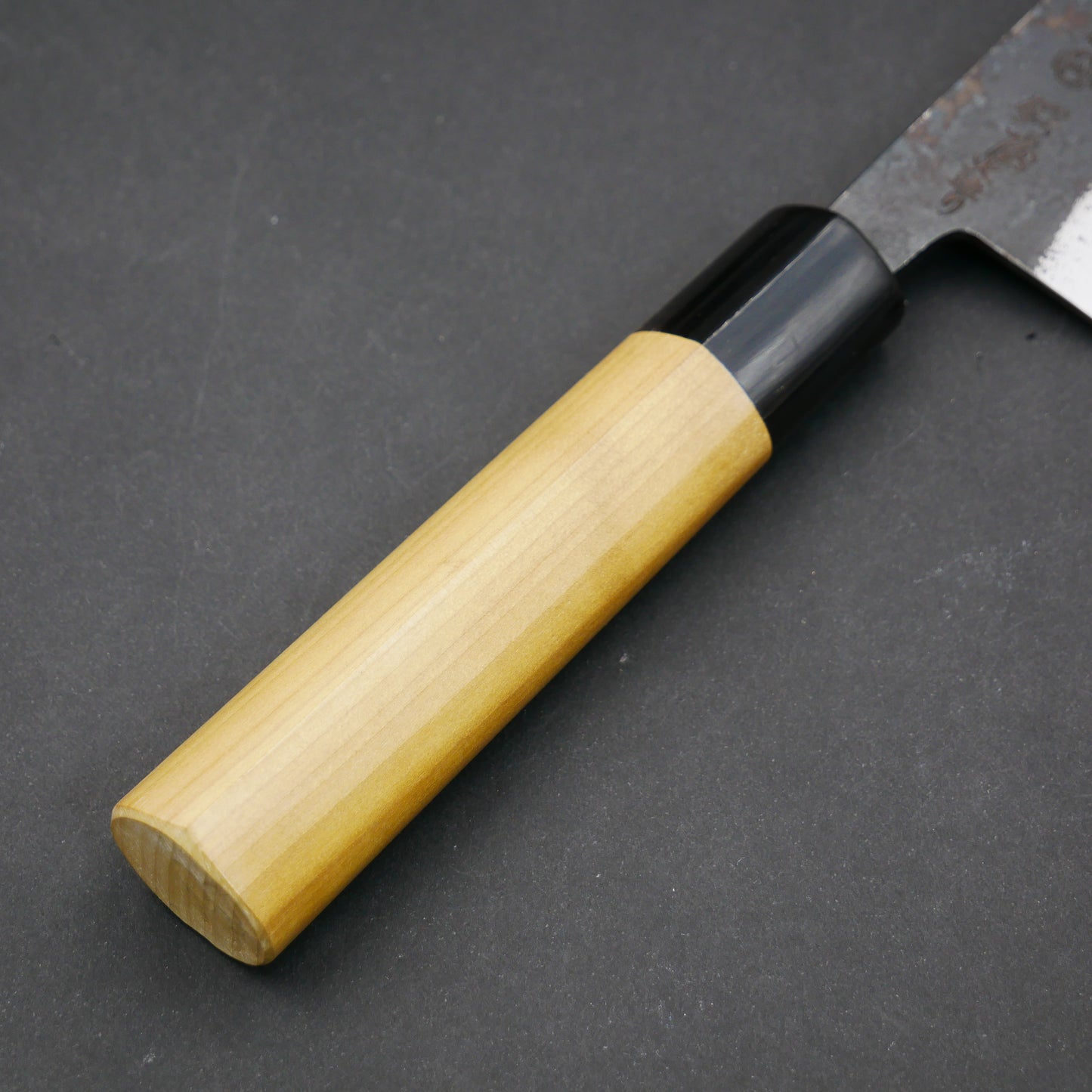 白二鋼 黒打 切付三徳 朴柄