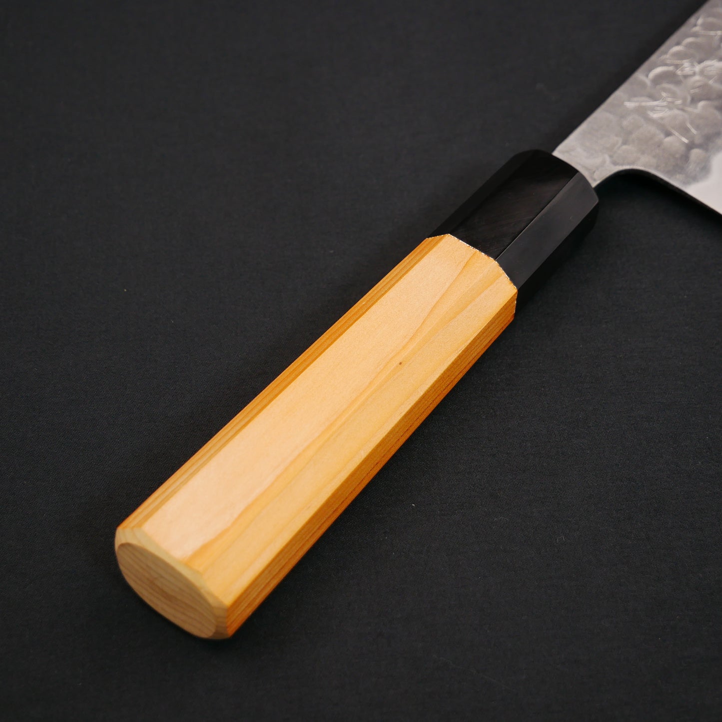 White#2 Carbon Steel Tsuchime StainlessClad Nakiri Yew Octagonal Handle