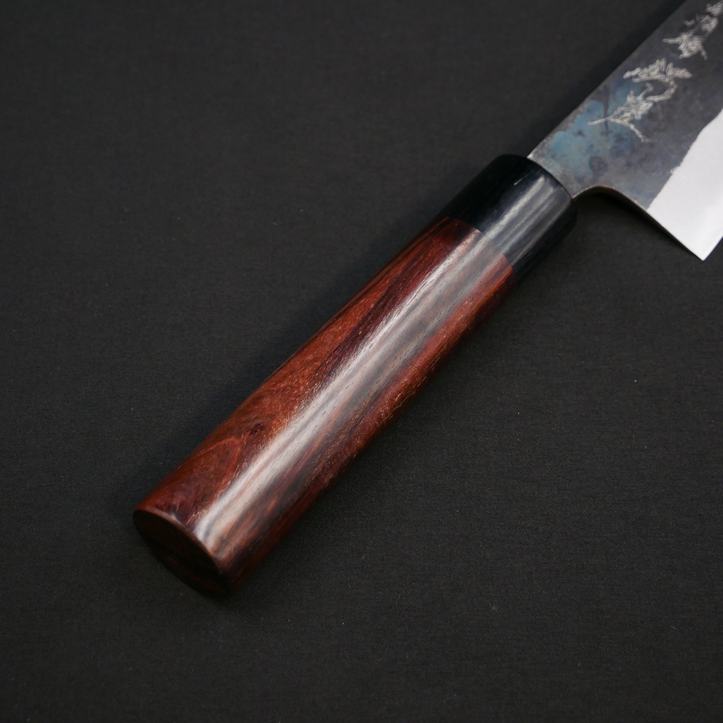 "Tanegashima" Blue#2 Carbon Steel Kurouchi Santoku Rosewood Handle