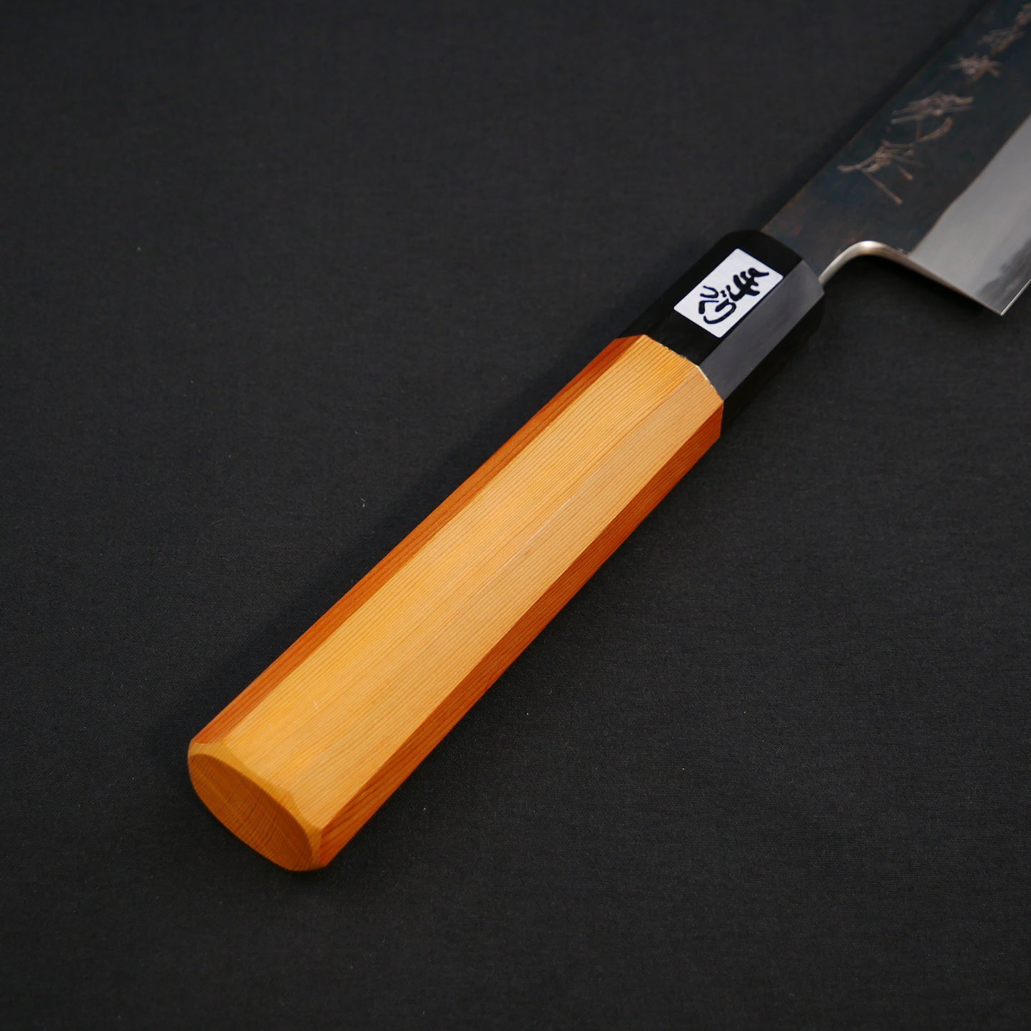 青一鋼 黒打 切付牛刀 イチイ八角柄