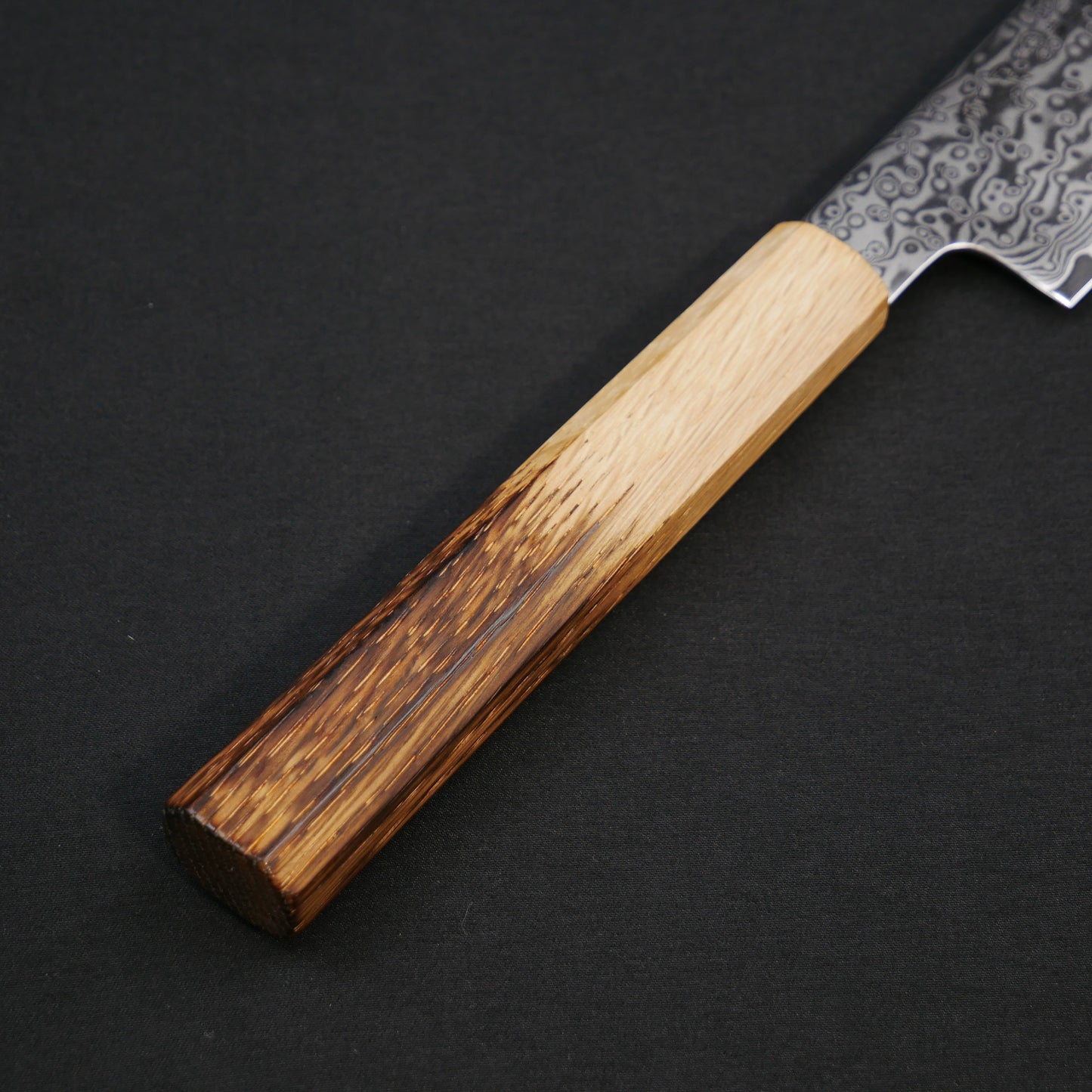 Molybdenum Vanadium Steel 67Layers Damascus Double Bevel Mentori Oak Octagonal Handle