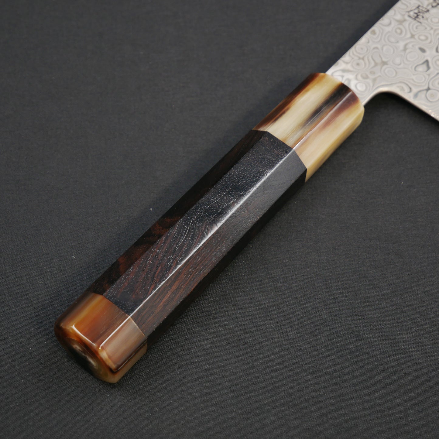 モリブデンバナジウム鋼 67層 ダマスカス 菜切 黒檀八角柄