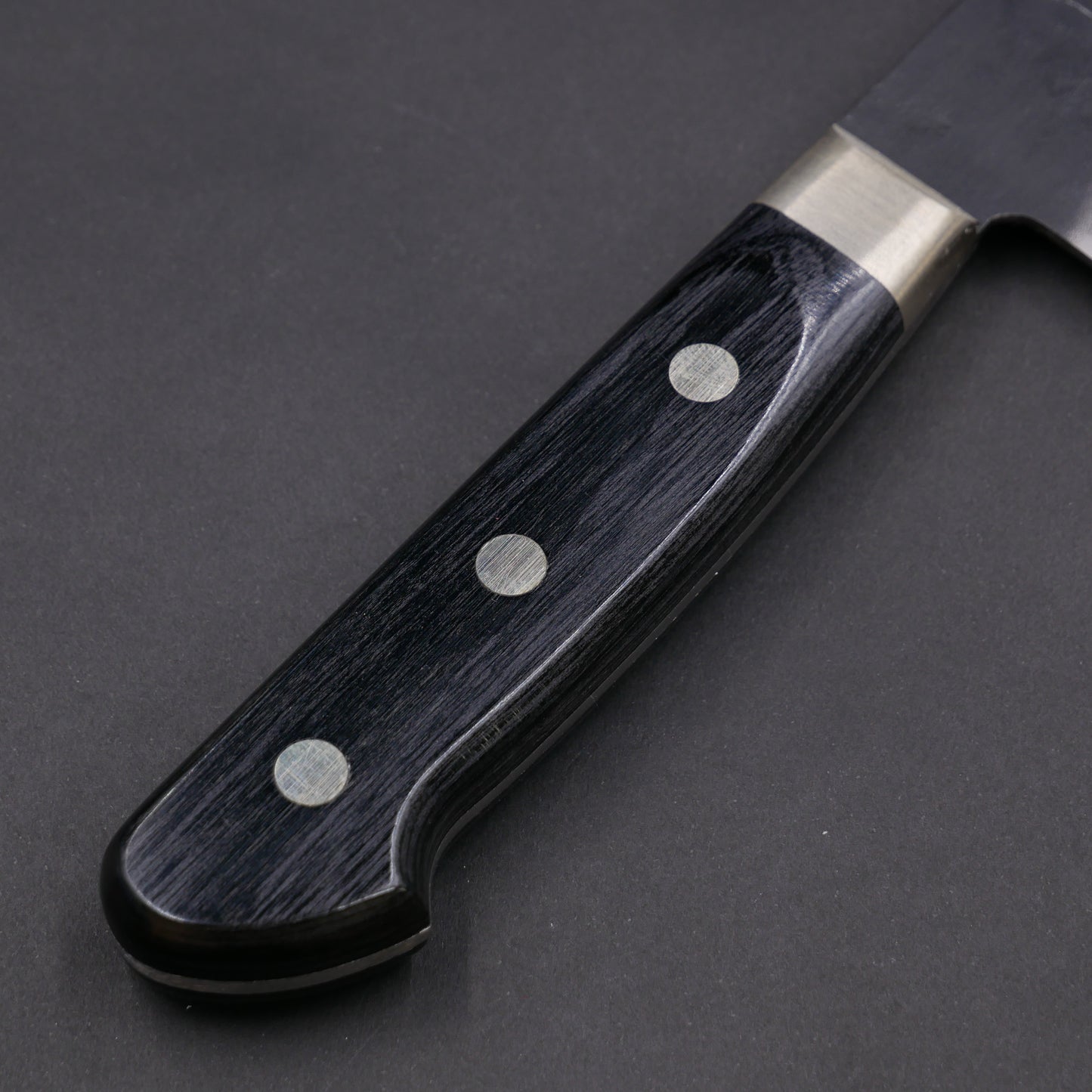 青紙スーパー 黒打 梨地 ステンレス割込 切付牛刀