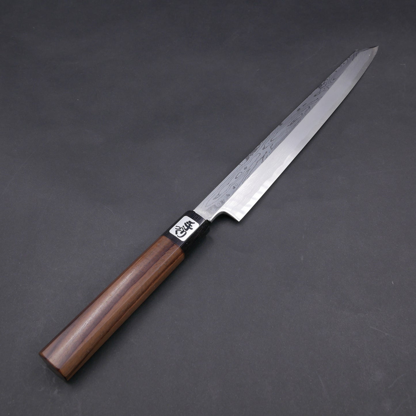 Blue#2 Carbon Steel Suminagashi Kiritsuke Yanagiba Rosewood Octagonal Handle