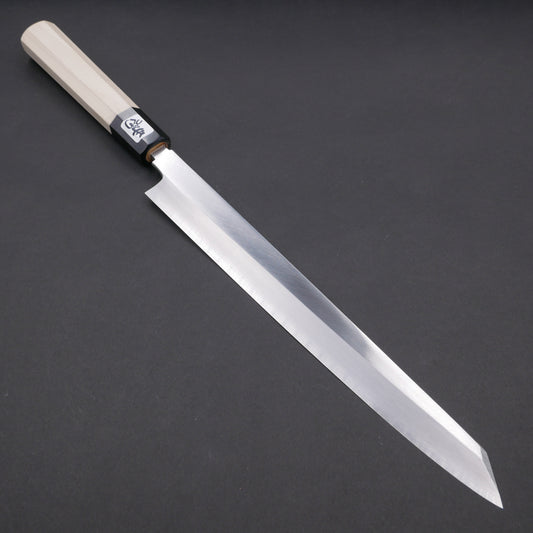 Silver#3 Stainless Steel Fine-Finish Kiritsuke Yanagiba Magnolia Octagonal Handle