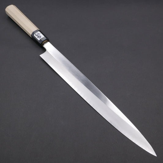 Silver#3 Stainless Steel Fine-Finish Yanagiba Magnolia Octagonal Handle