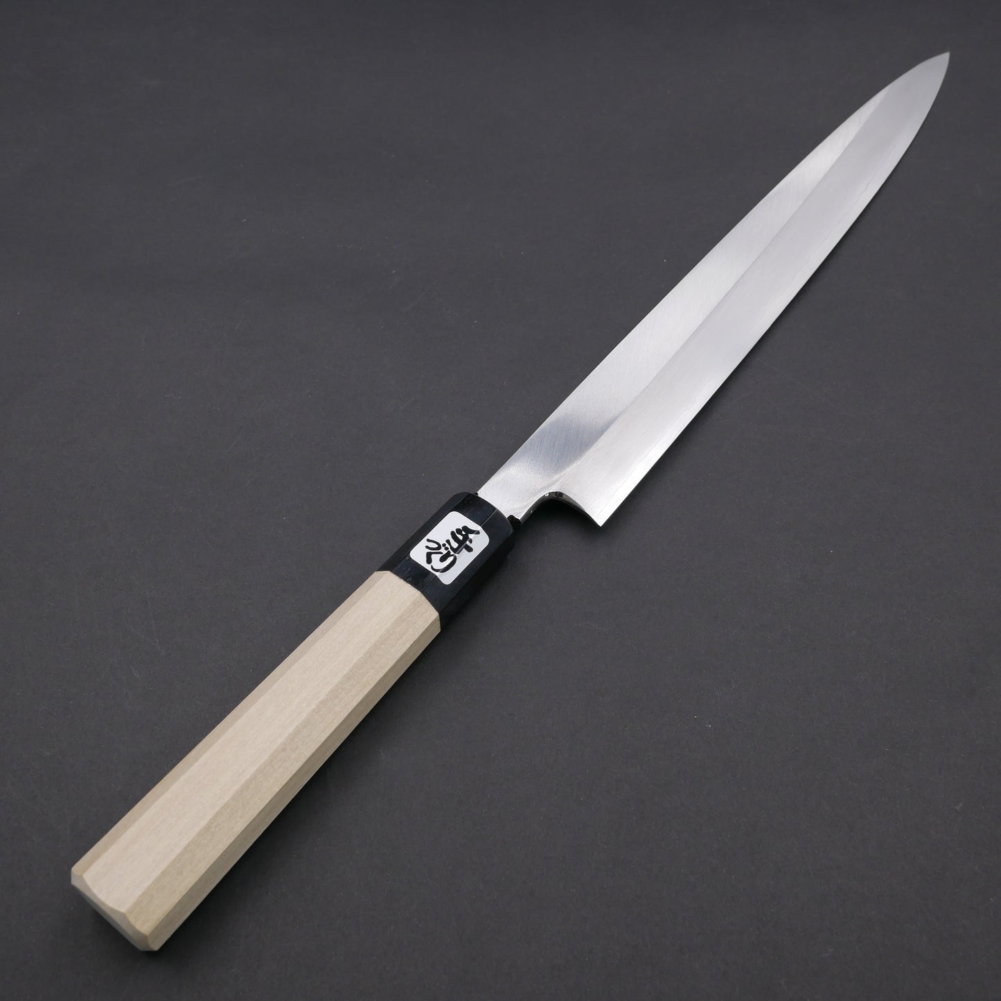 Silver#3 Stainless Steel Fine-Finish Yanagiba Magnolia Octagonal Handle