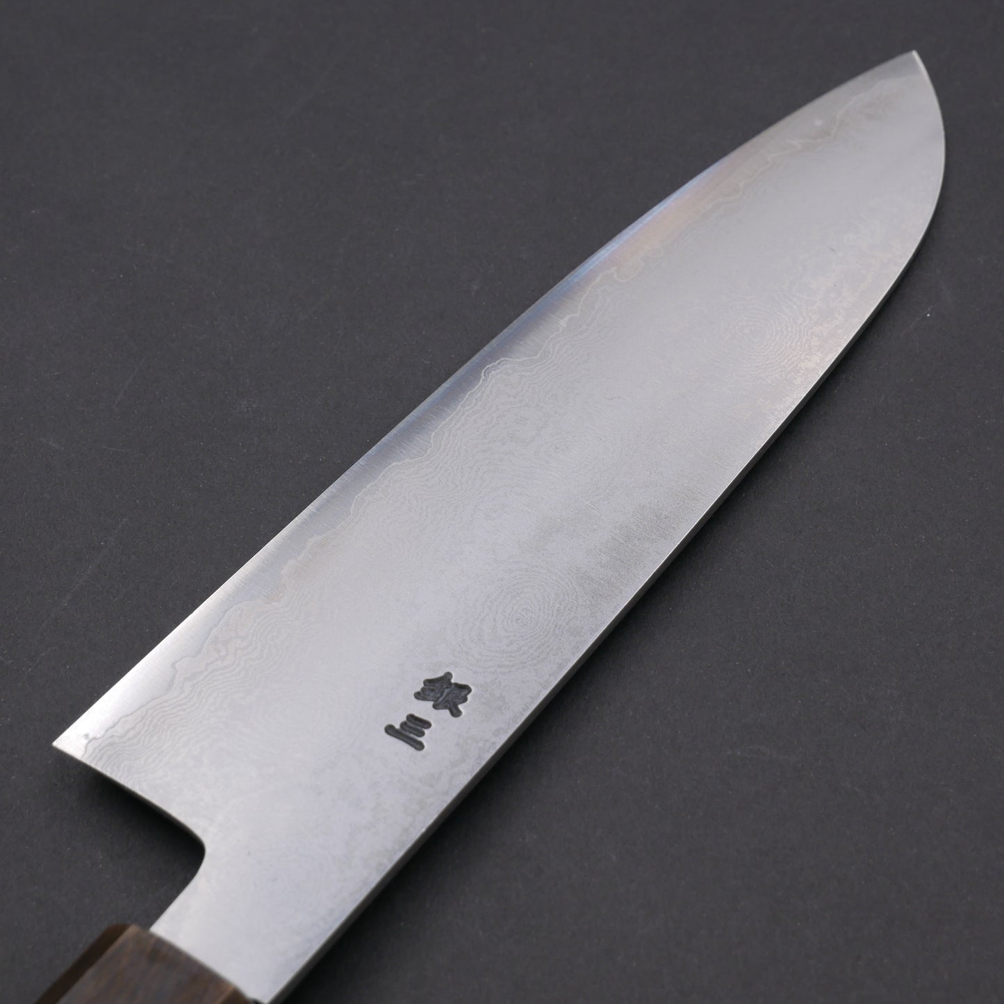 Silver#3 Stainless Steel Damascus Santoku Oak Octagonal Handle