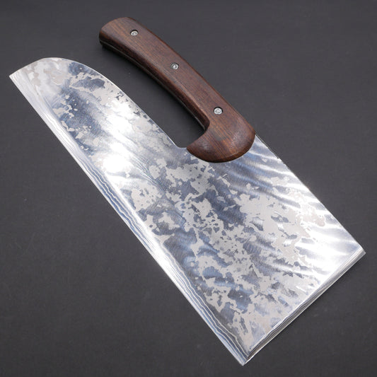 Yoshida Hamono ZDP189 Damascus Noodle Knife Curved Handle (Double Bevel)