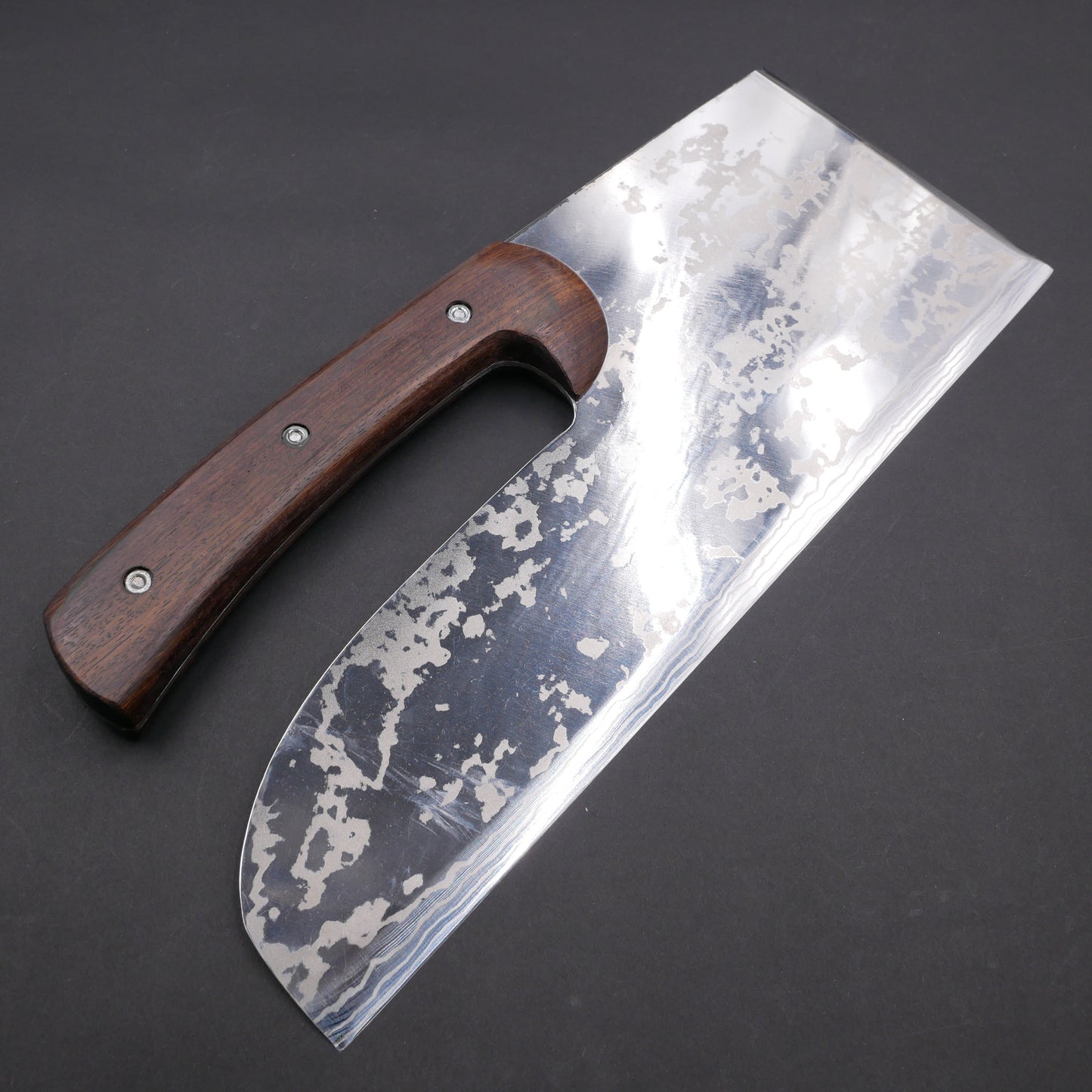 Yoshida Hamono ZDP189 Damascus Noodle Knife Curved Handle (Double Bevel)