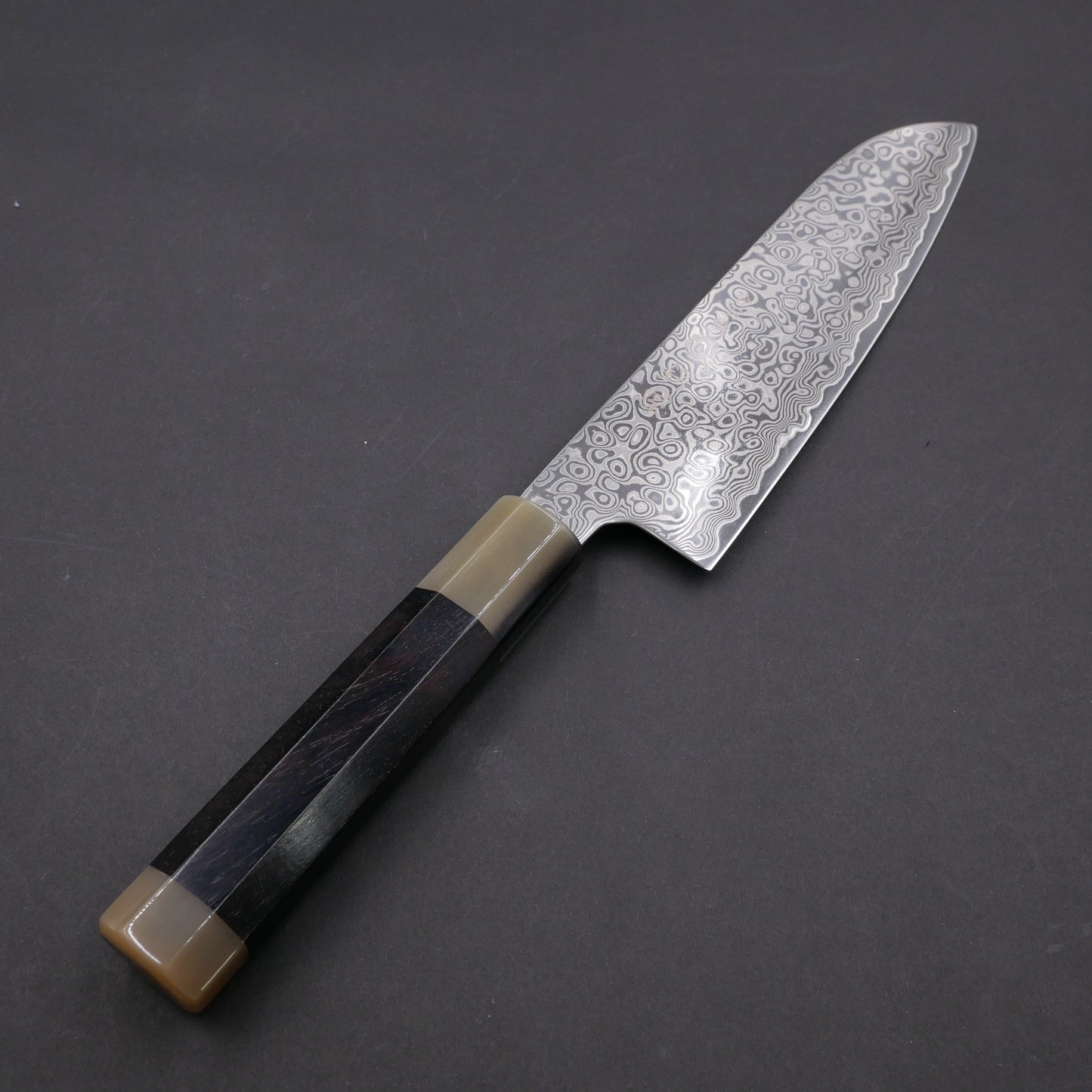 Molybdenum Steel 67Layers Damascus Santoku Ebony Octagonal Handle