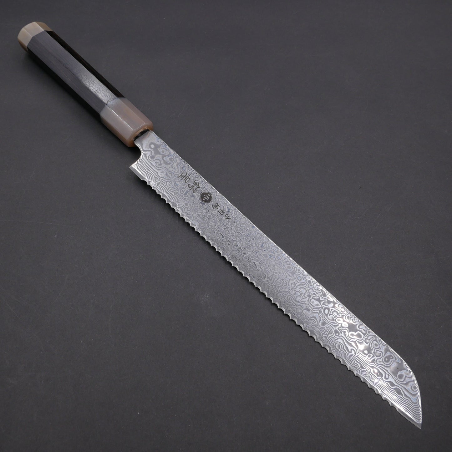 Molybdenum Steel 67Layers Damascus Bread Knife Ebony Octagonal Handle