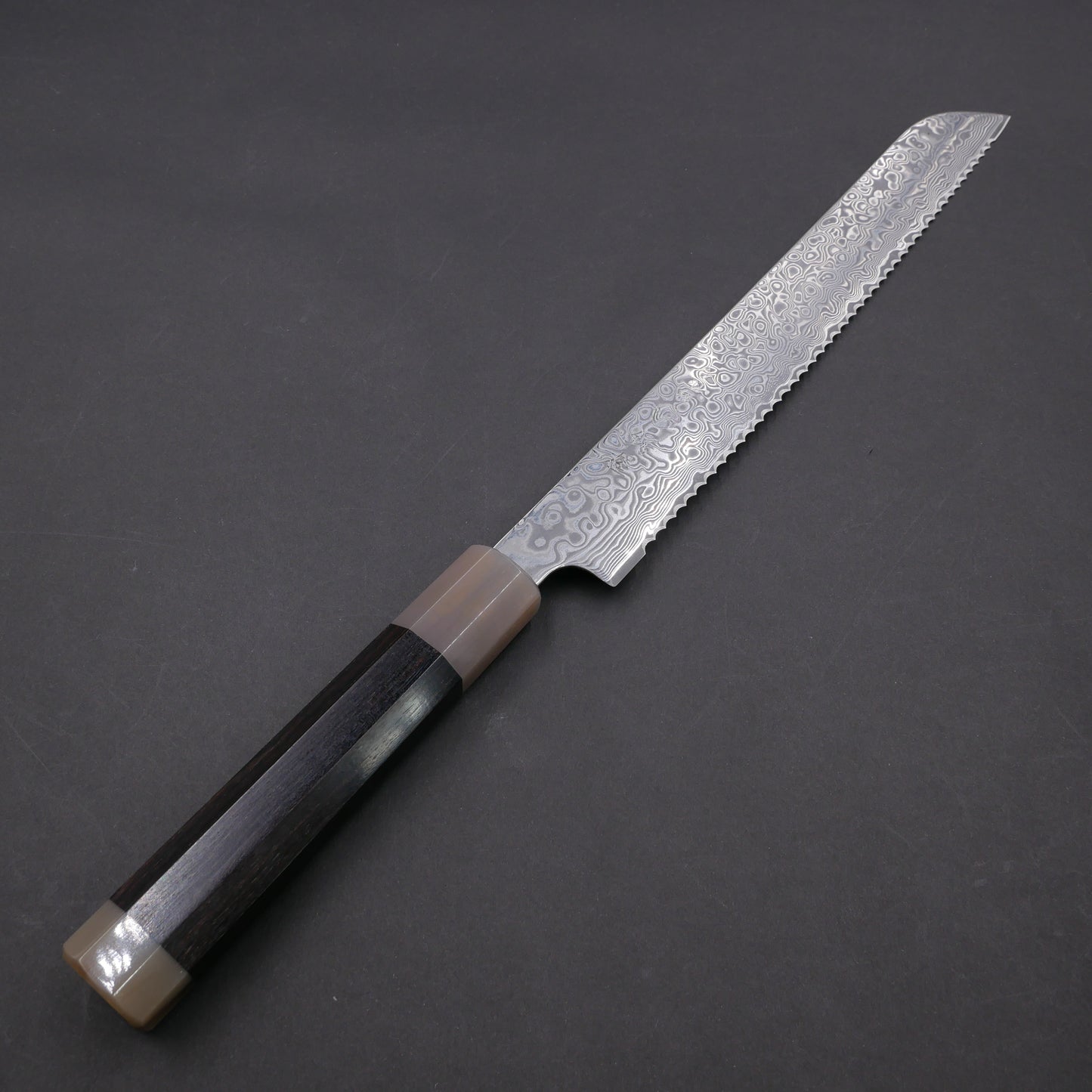 Molybdenum Steel 67Layers Damascus Bread Knife Ebony Octagonal Handle