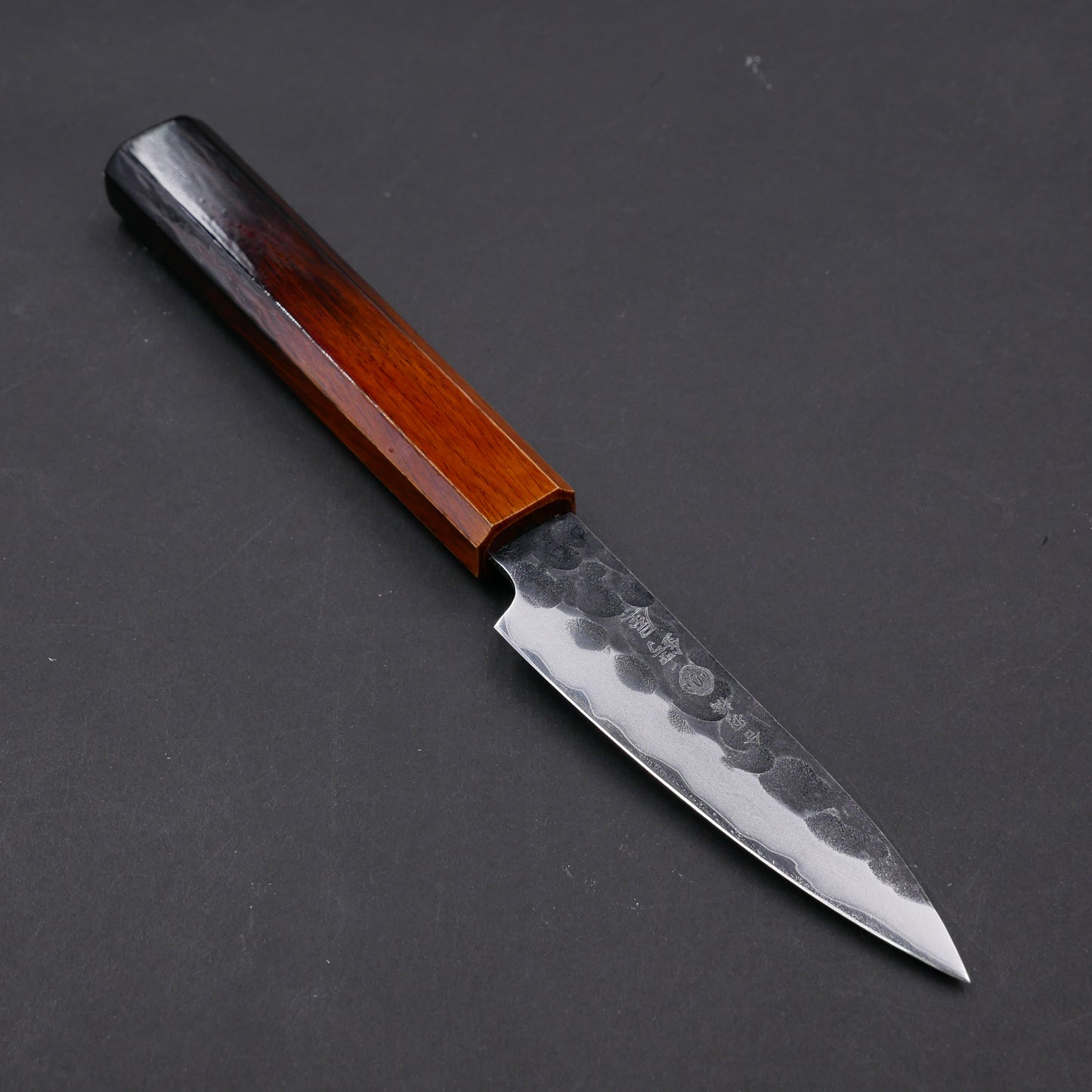 Molybdenum Steel Kurouchi Tsuchime Paring Oak Urushi Octagonal Handle