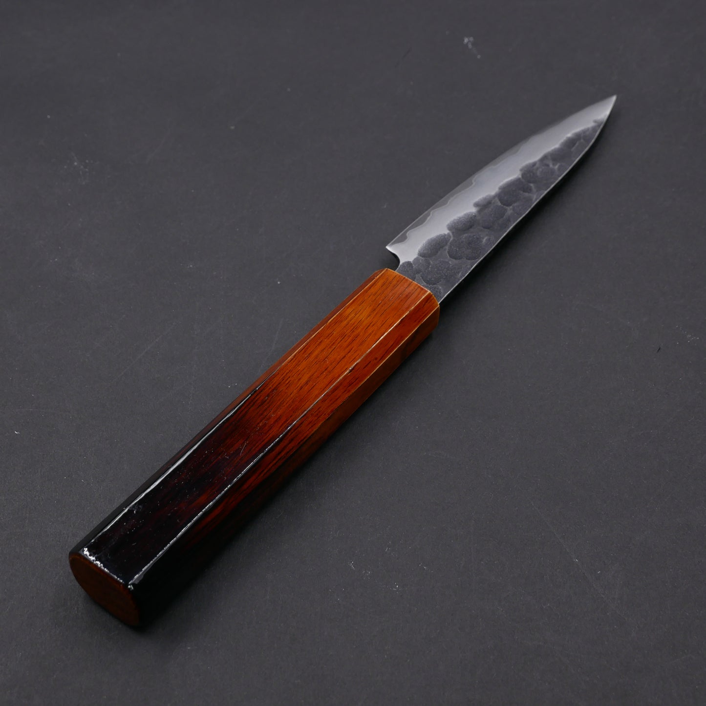 Molybdenum Steel Kurouchi Tsuchime Paring Oak Urushi Octagonal Handle