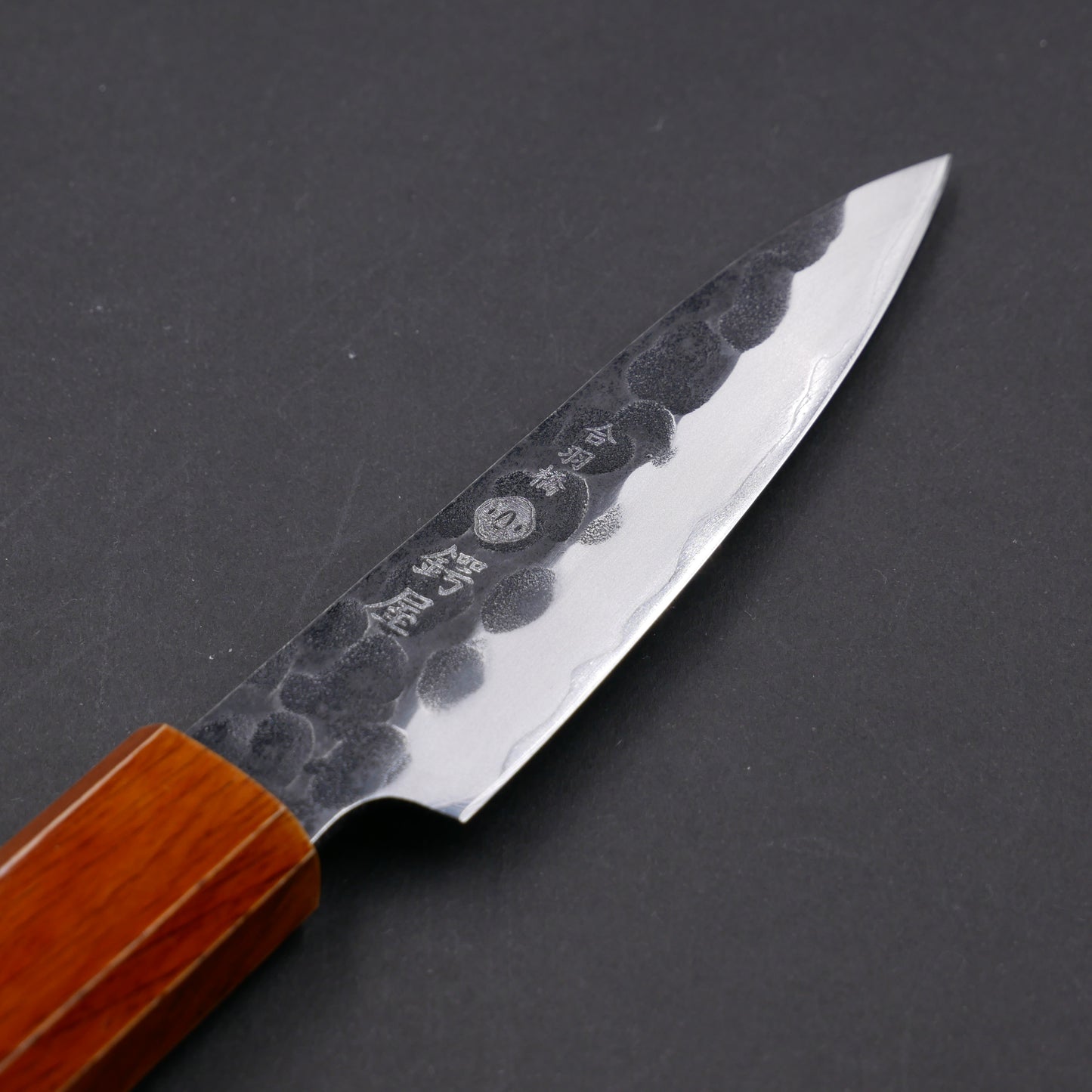 Molybdenum Steel Kurouchi Tsuchime Paring Oak Urushi Octagonal Handle