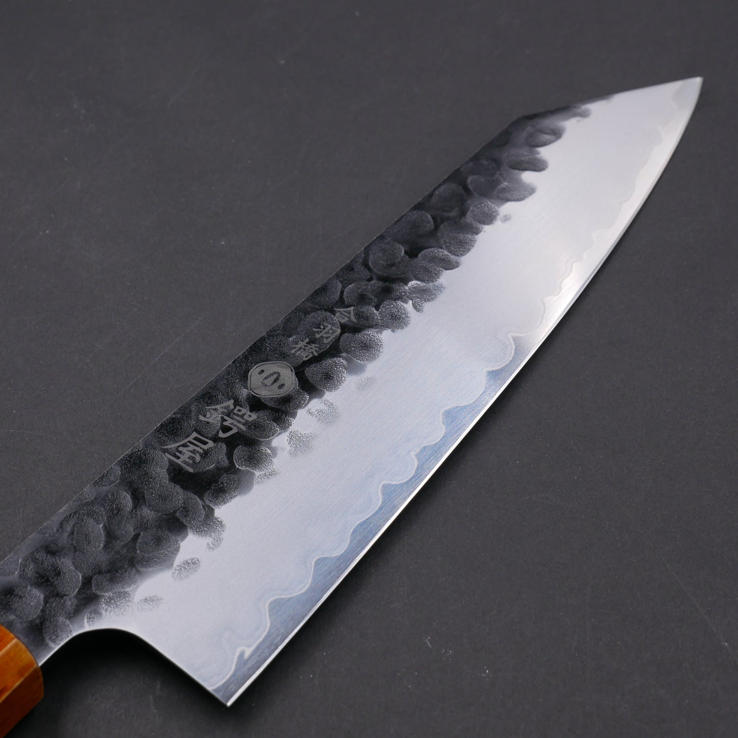 Molybdenum Steel Kurouchi Tsuchime Kiritsuke Santoku Oak Urushi Octagonal Handle