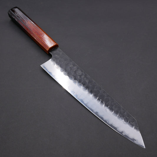 Molybdenum Steel Kurouchi Tsuchime Kiritsuke Gyuto Oak Urushi Octagonal Handle