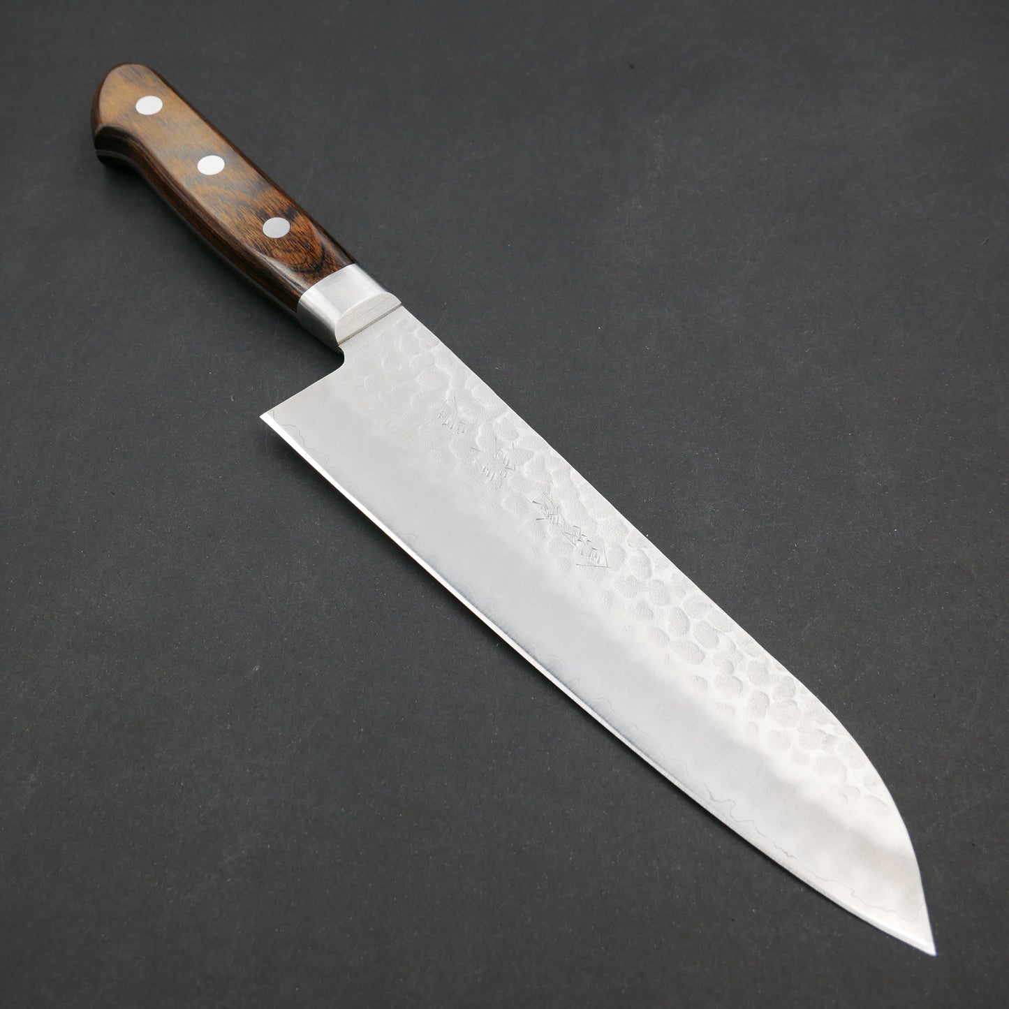 AUS8 Tsuchime Santoku Brown Handle