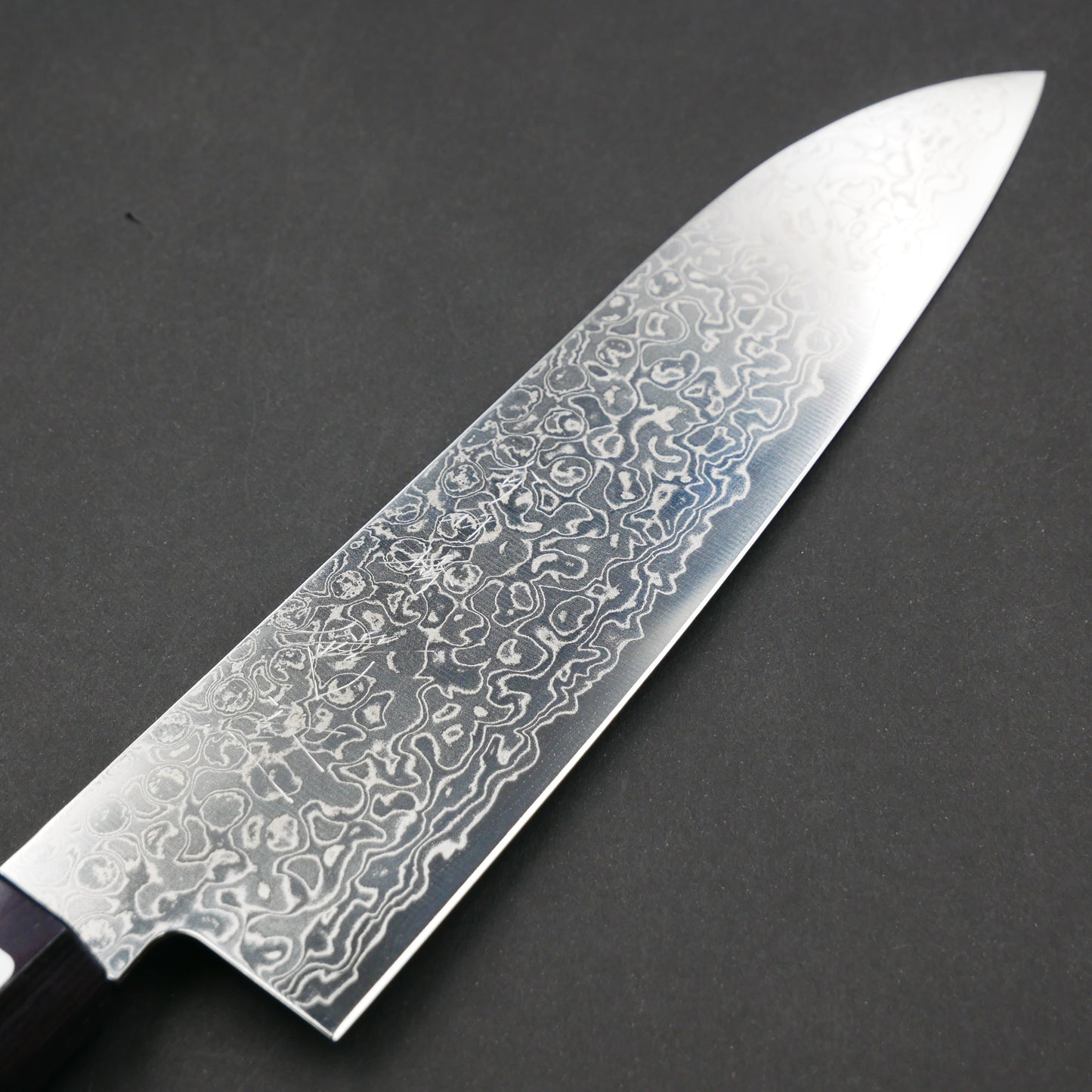 AUS10 Damascus Santoku Walnut Octagonal Handle