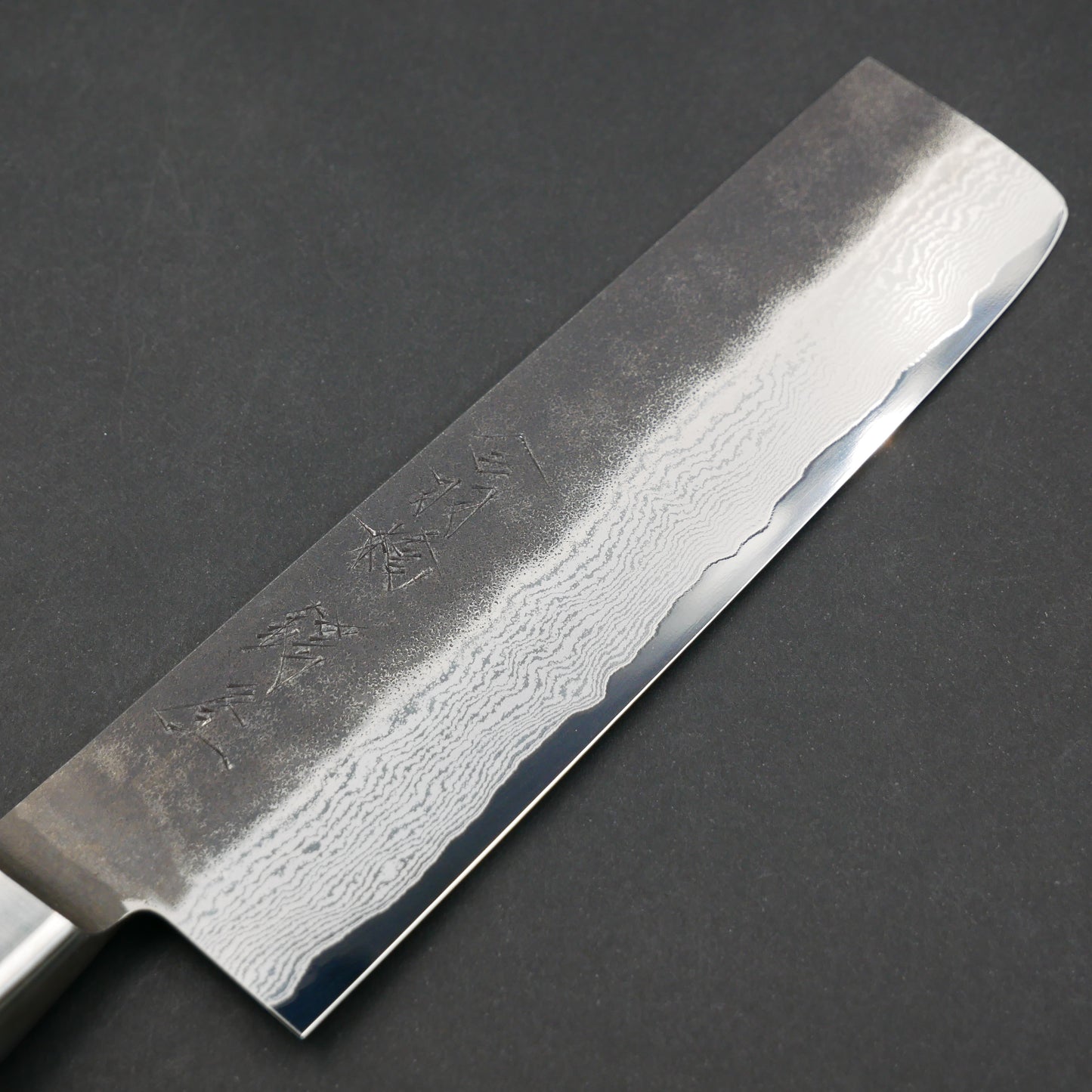 VG10 Kurouchi Multilayer Nakiri White Micarta Handle