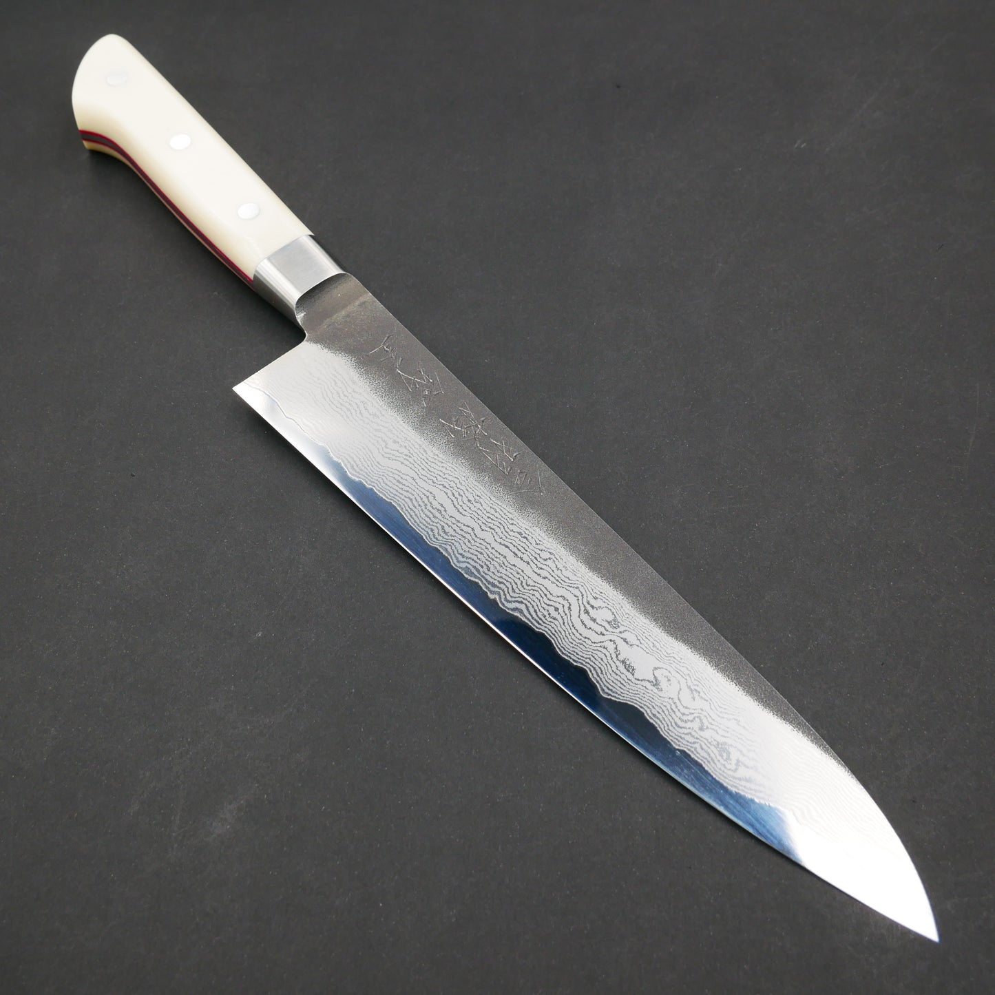 VG10 Kurouchi Multilayer Gyuto White Micarta Handle