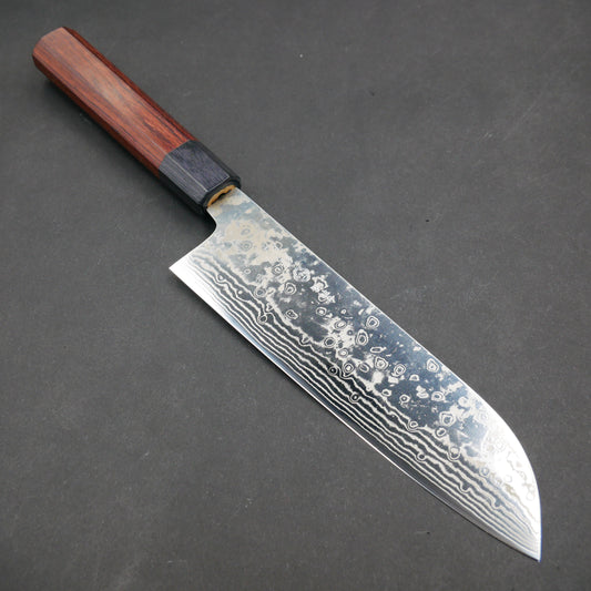 Yoshida Hamono ZDP189 21 Layers Santoku Rosewood Octagonal Handle