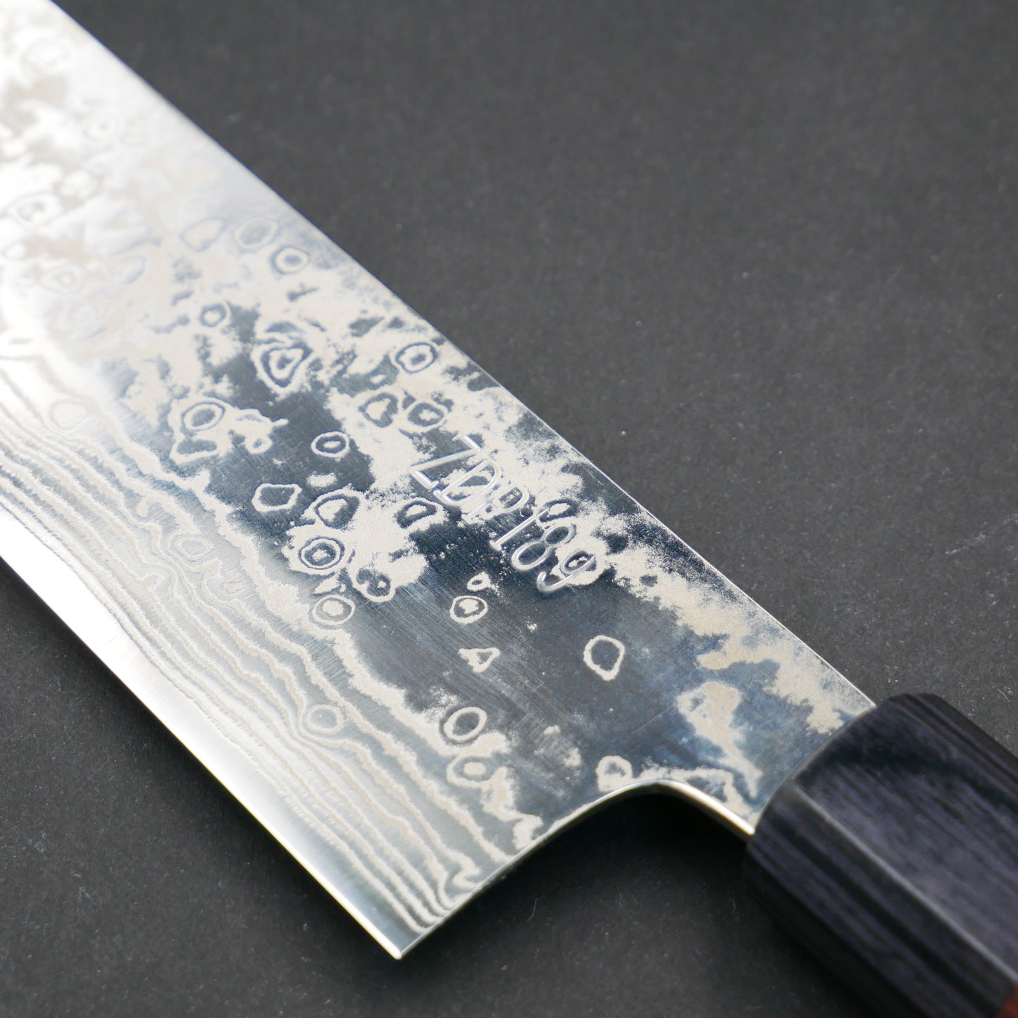 Yoshida Hamono ZDP189 Damascus Santoku Rosewood Octagonal Handle