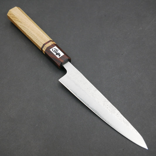 Silver#3 Stainless Steel Nashiji Petty Elm Octagonal Handle