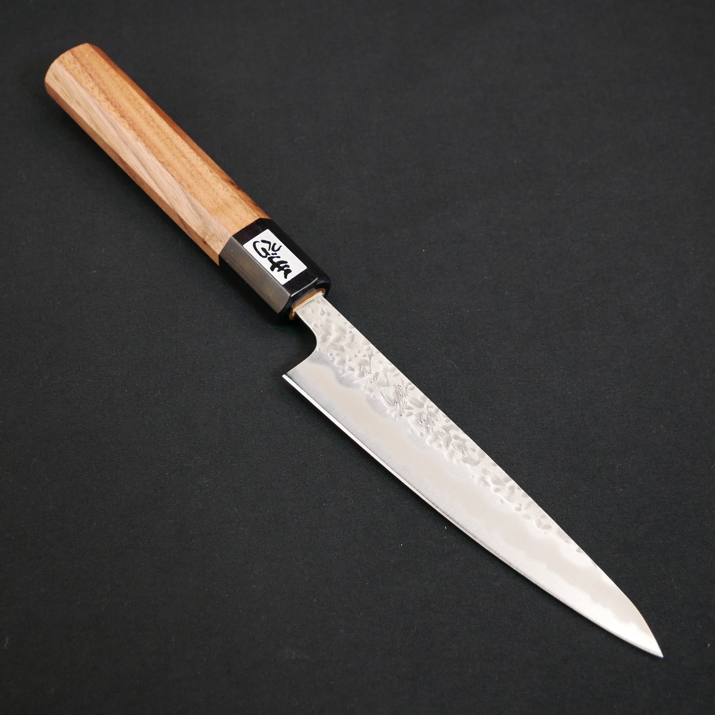 White#1 Carbon Steel Tsuchime Petty Walnut Octagonal Handle