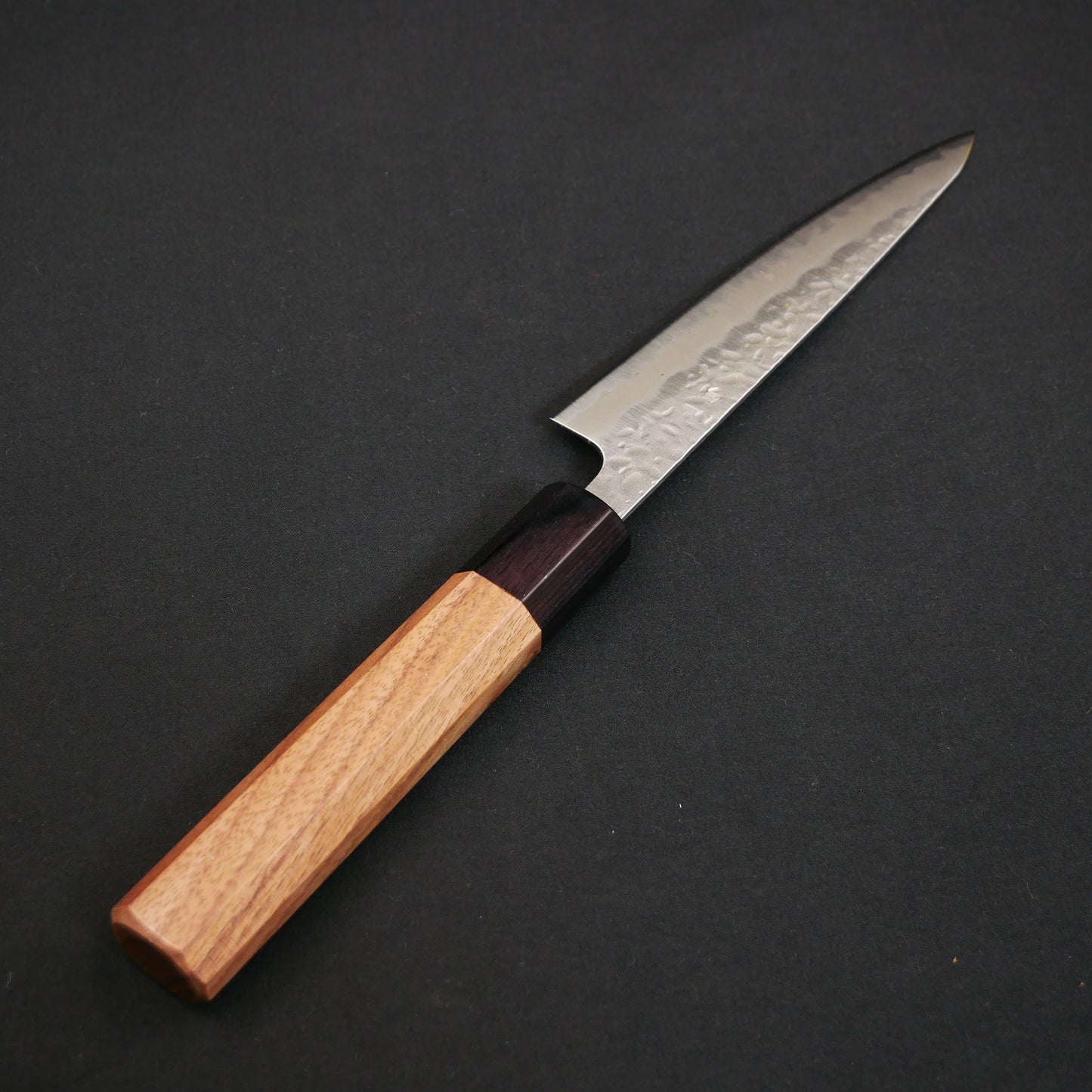 White#1 Carbon Steel Tsuchime Petty Walnut Octagonal Handle