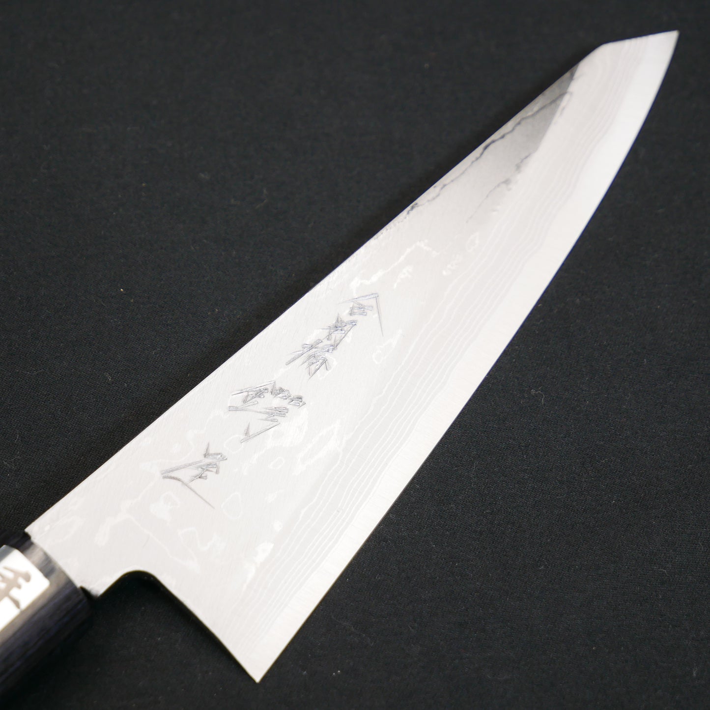 White#2 Carbon Steel Suminagashi Honesuki Rosewood Handle