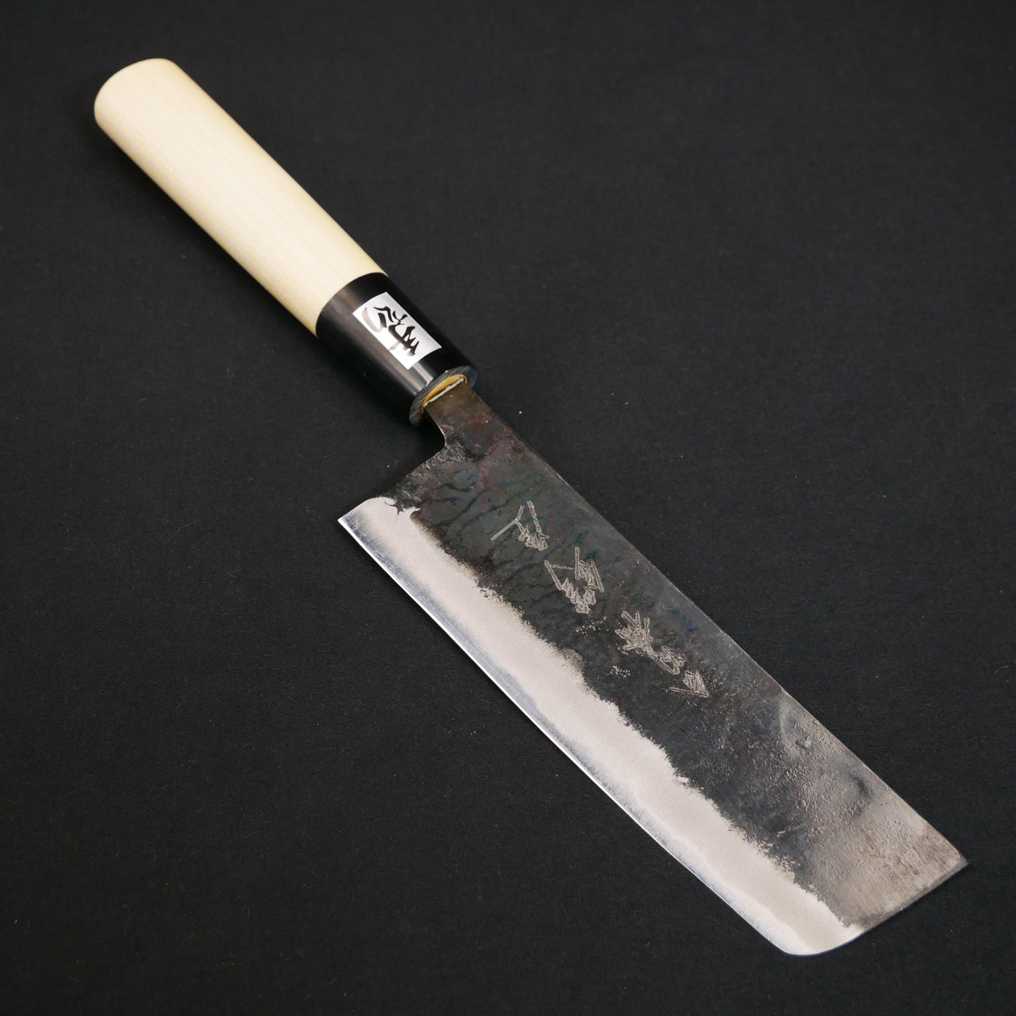 White#2 Carbon Steel Kurouchi Small Nakiri Magnolia Handle