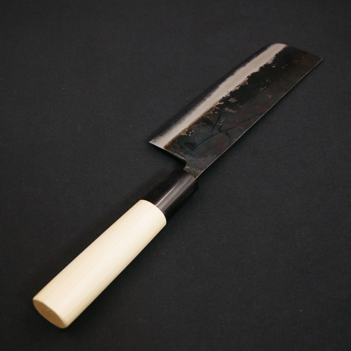 White#2 Carbon Steel Kurouchi Small Nakiri Magnolia Handle