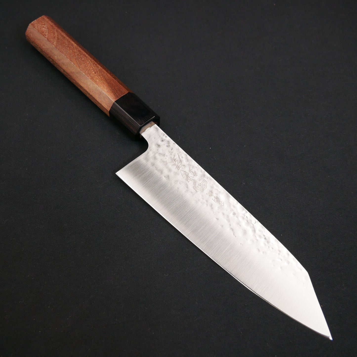 Molybdenum Vanadium Stainless Steel Tsuchime Kiritsuke Santoku Walnut Octagonal Handle