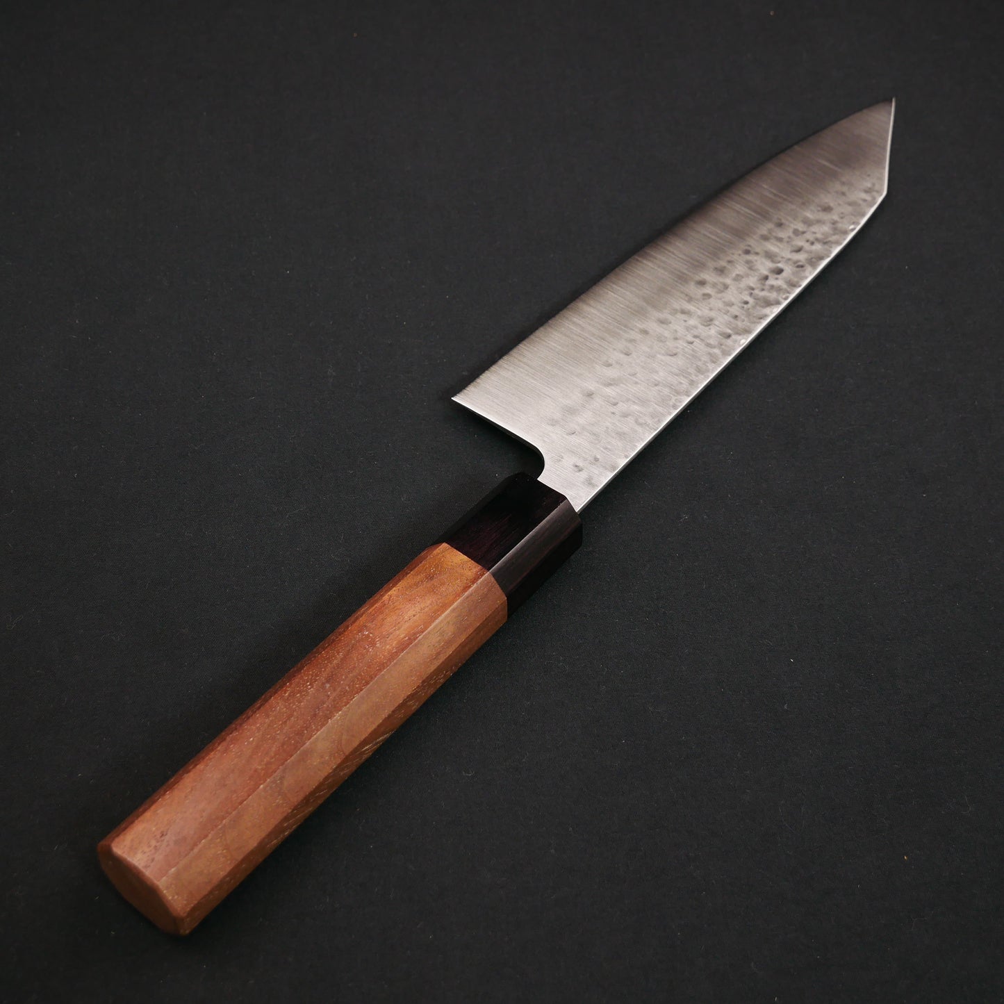 Molybdenum Vanadium Stainless Steel Tsuchime Kiritsuke Santoku Walnut Octagonal Handle