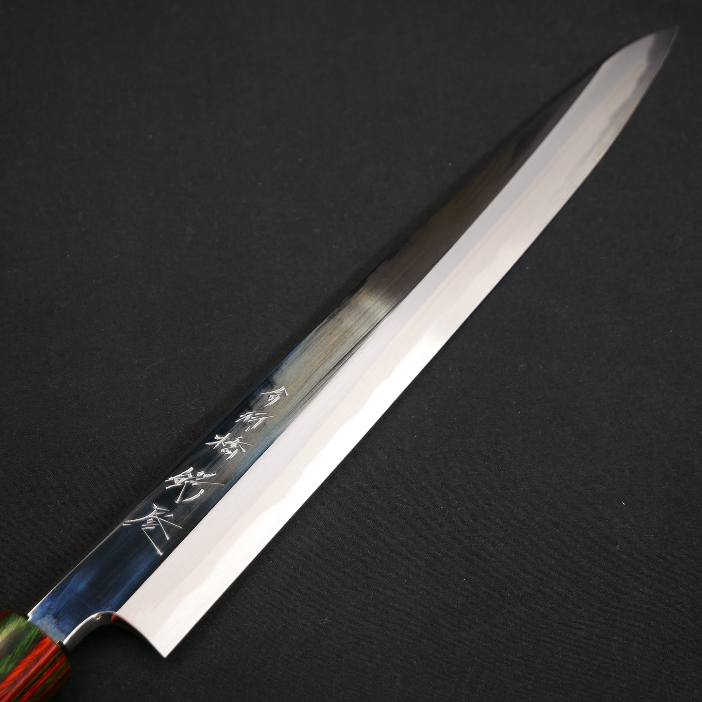 Blue#1 Carbon Steel Mirror-Finish Yanagiba Ebony Octagonal Handle