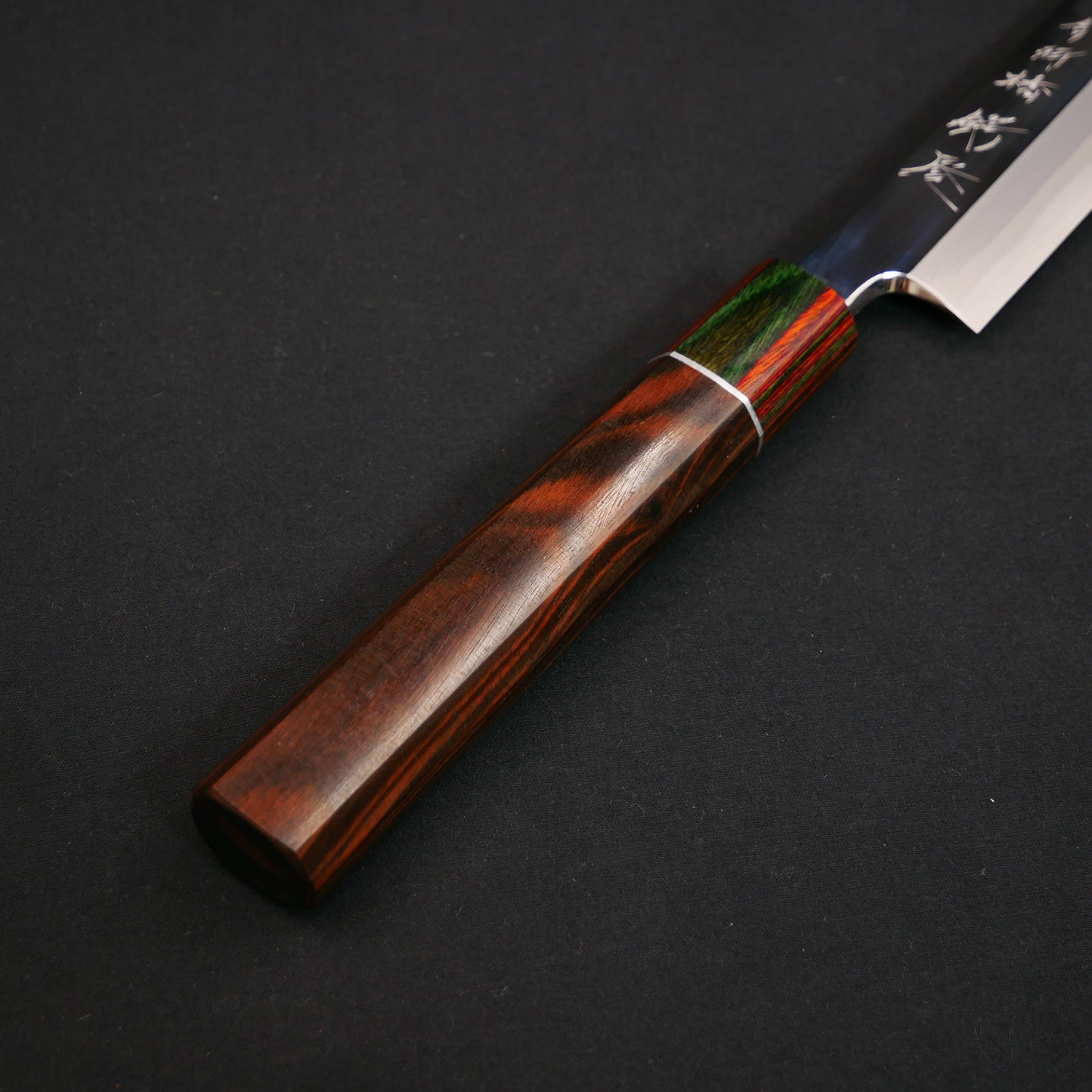 Blue#1 Carbon Steel Mirror-Finish Yanagiba Ebony Octagonal Handle