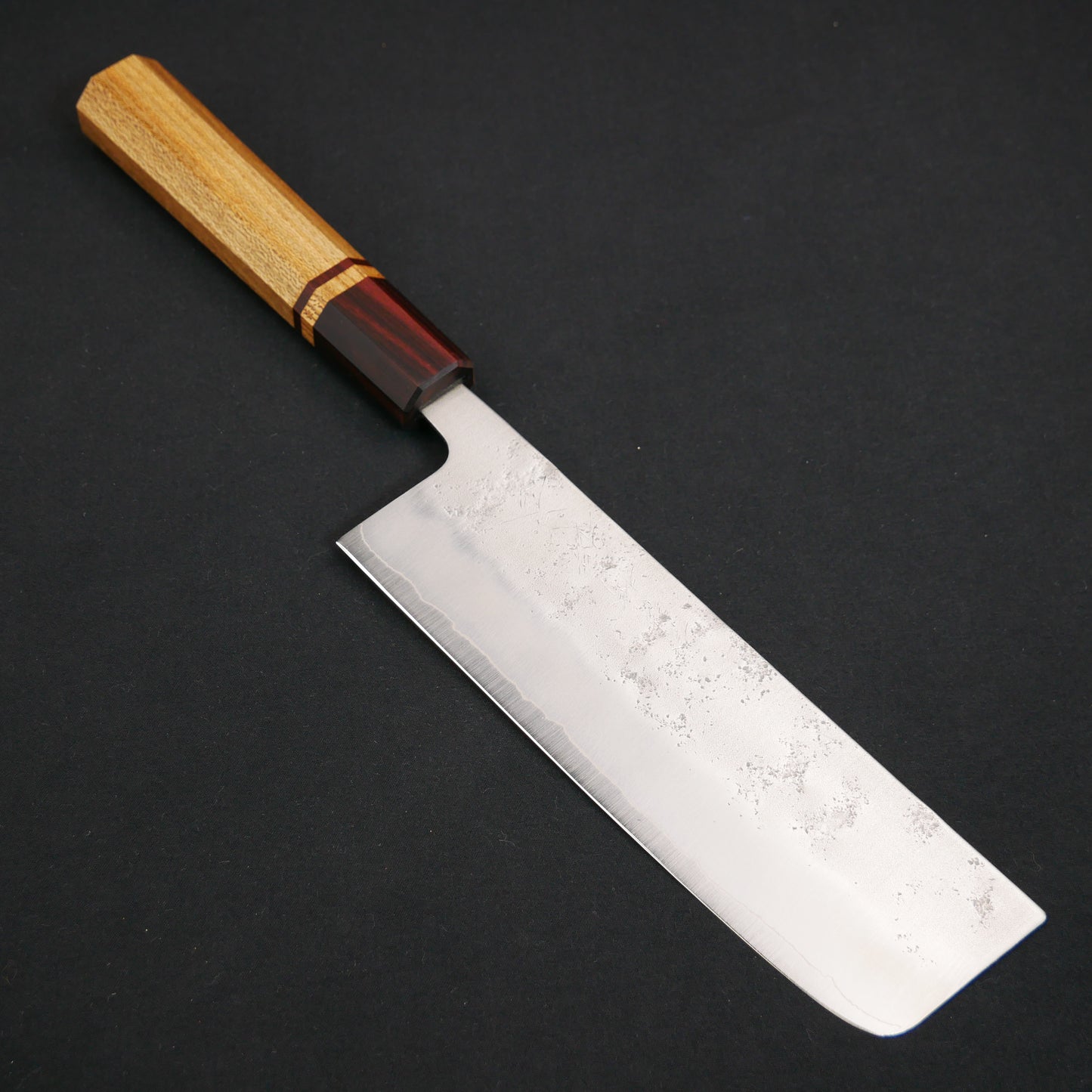 Silver#3 Stainless Steel Nashiji Nakiri Elm Octagonal Handle