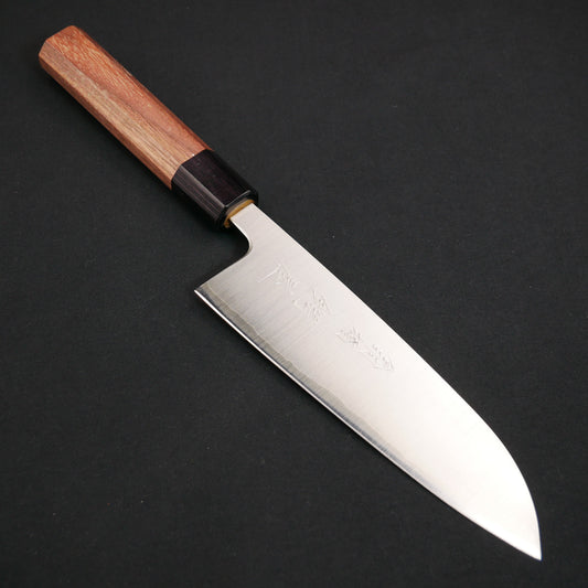 Silver#3 Stainless Steel Santoku Walnut Octagonal Handle