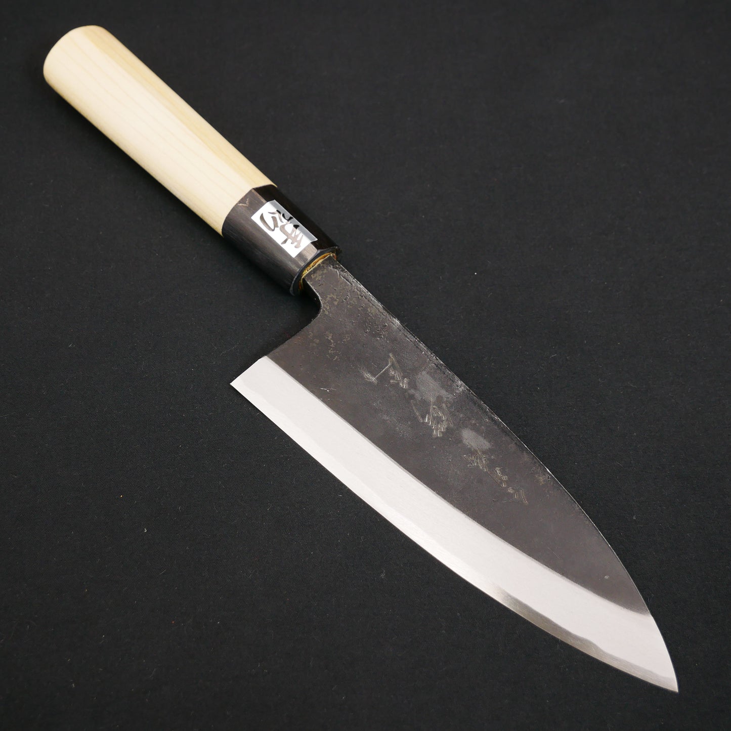 White#2 Carbon Steel Kurouchi Deba Magnolia Handle