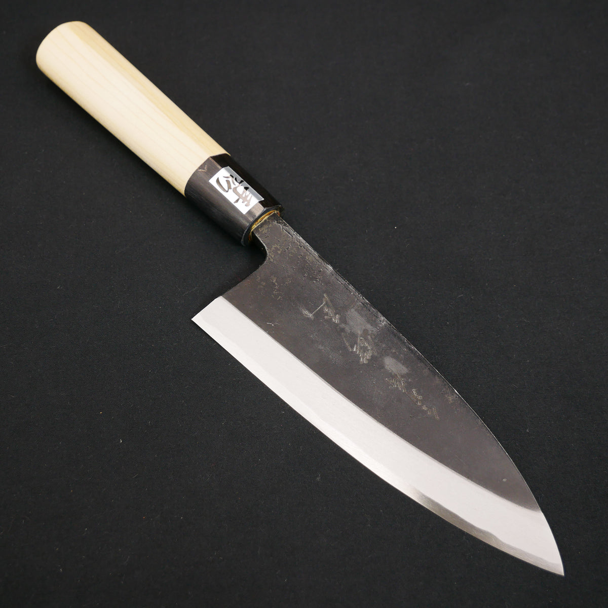 白二鋼 黒打 出刃 朴柄 – つば屋庖丁店