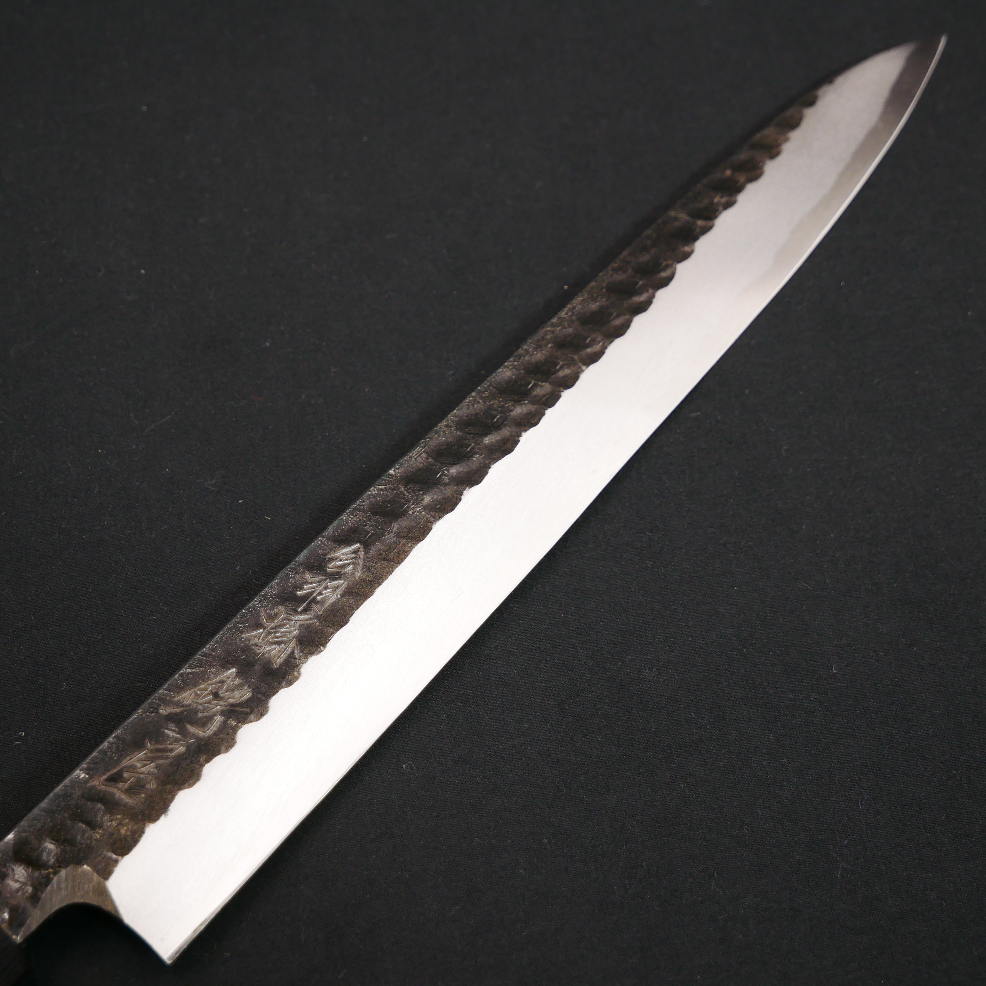 青二鋼 黒打 鎚目 柳刃 紫檀八角柄 – つば屋庖丁店