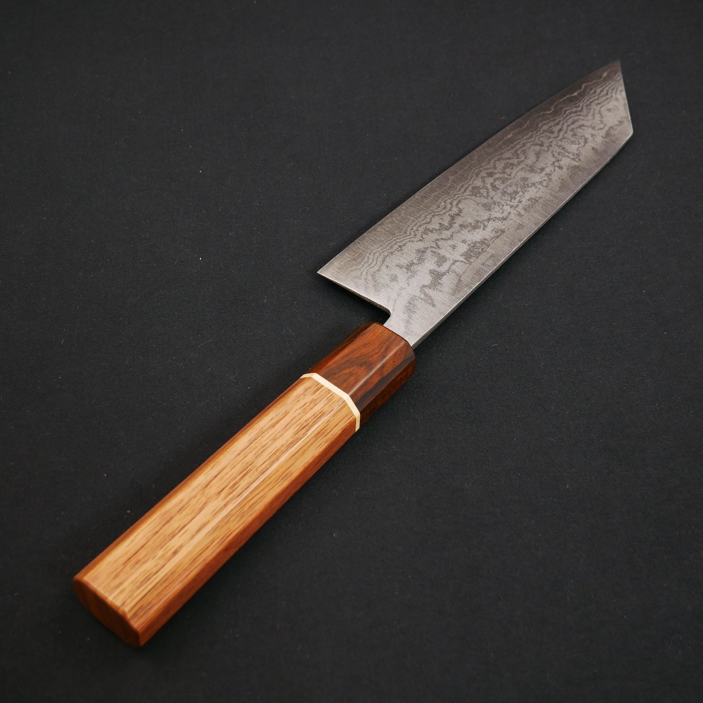 VG10 Damascus Kiritsuke Santoku Walnut Octagonal Handle