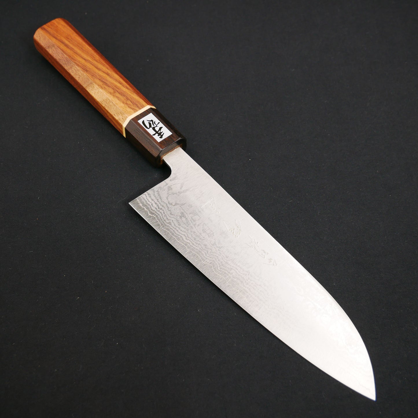 VG10 Damascus Santoku Walnut Octagonal Handle