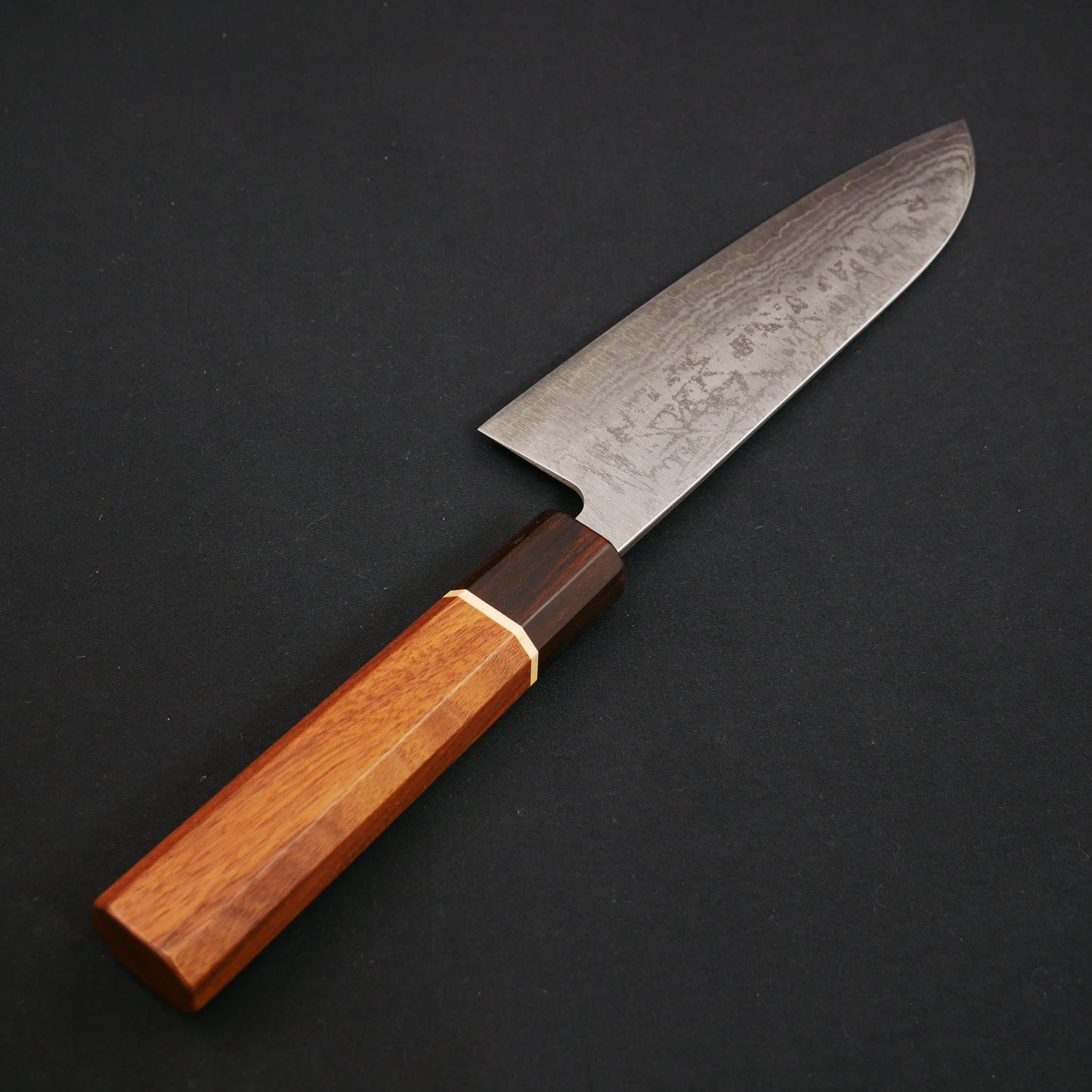 VG10 Damascus Santoku Walnut Octagonal Handle