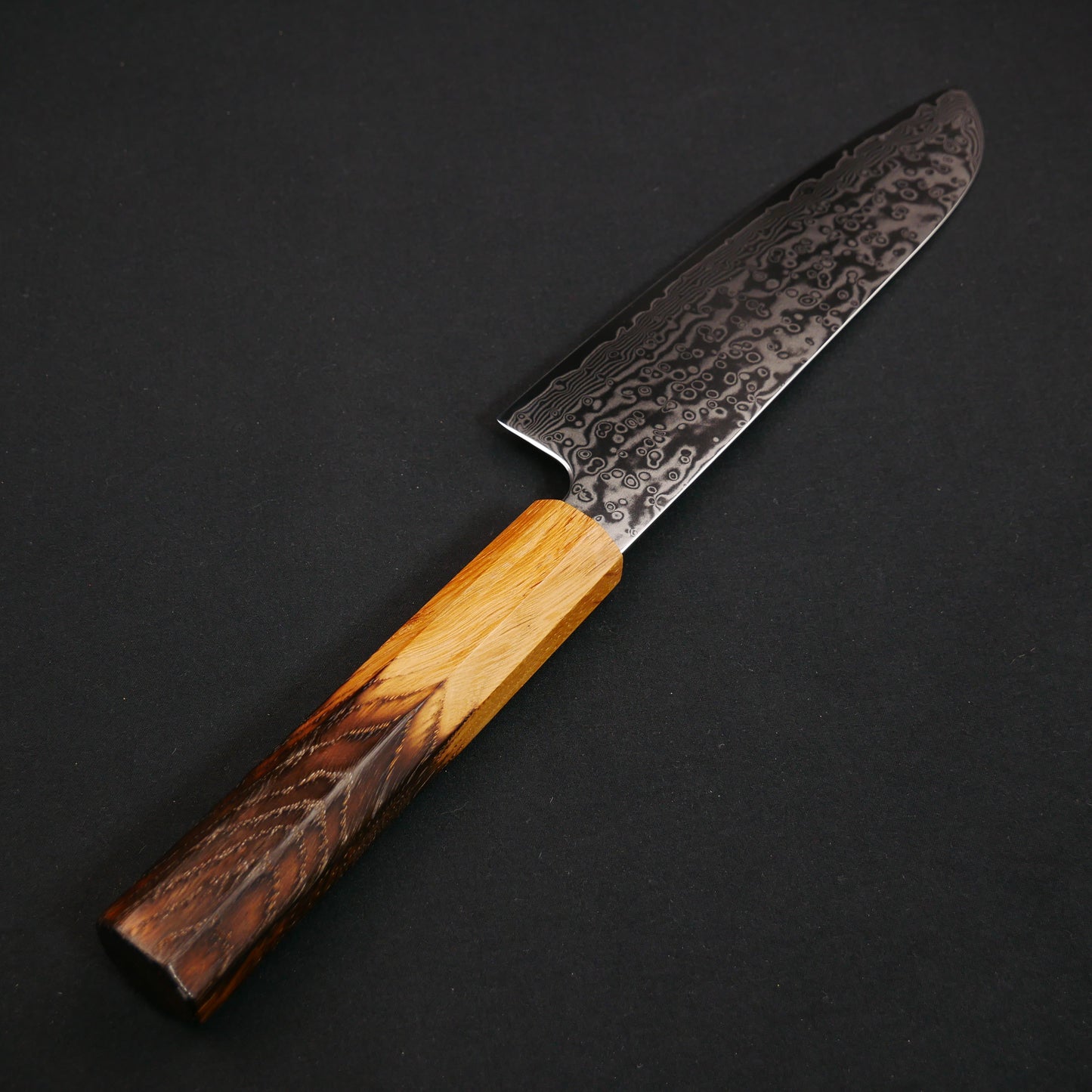 Molybdenum Stainless Steel 67Layers Damascus Santoku Oak Octagonal Handle