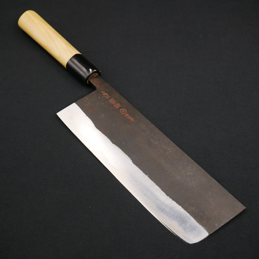 White#2 Carbon Steel Kurouchi Large Nakiri Magnolia handle