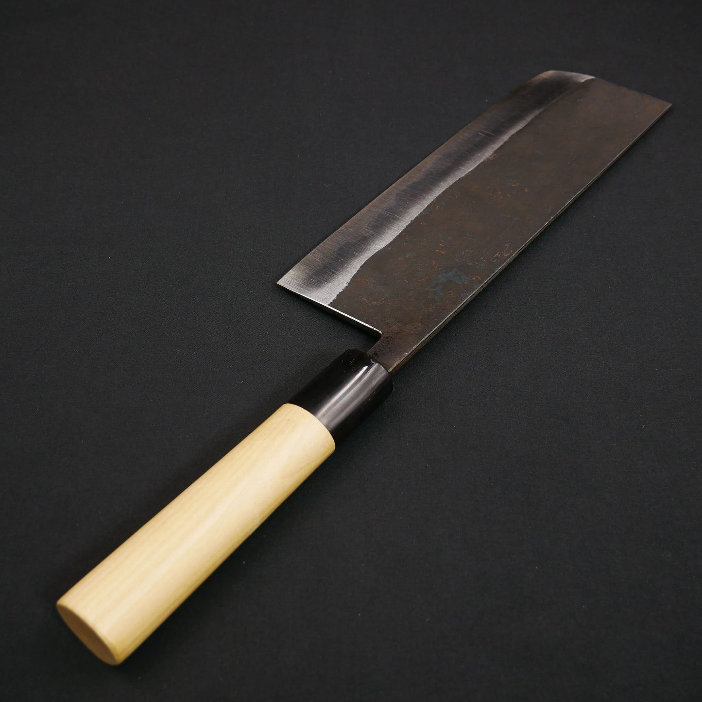 White#2 Carbon Steel Kurouchi Large Nakiri Magnolia handle